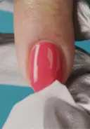 Cleanse the nails to remove gel residue with a nail wipe saturated with N.A.S. 99 Cleansing Solution