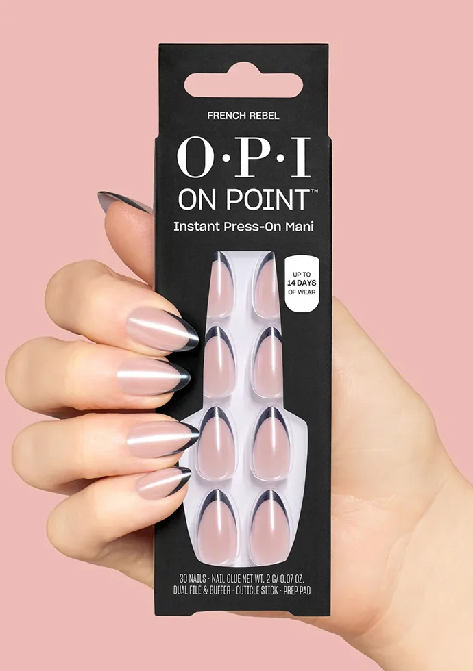 Halloween Press-on Nails: Black French Tip Nails