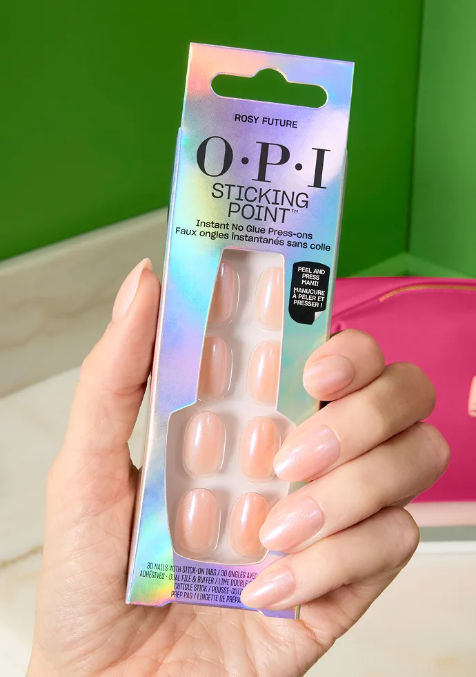 Our Sticking Point press-ons come with built-in sticky tabs–just peel, place, and press Our Sticking Point press-ons come with built-in sticky tabs–just peel, place, and press