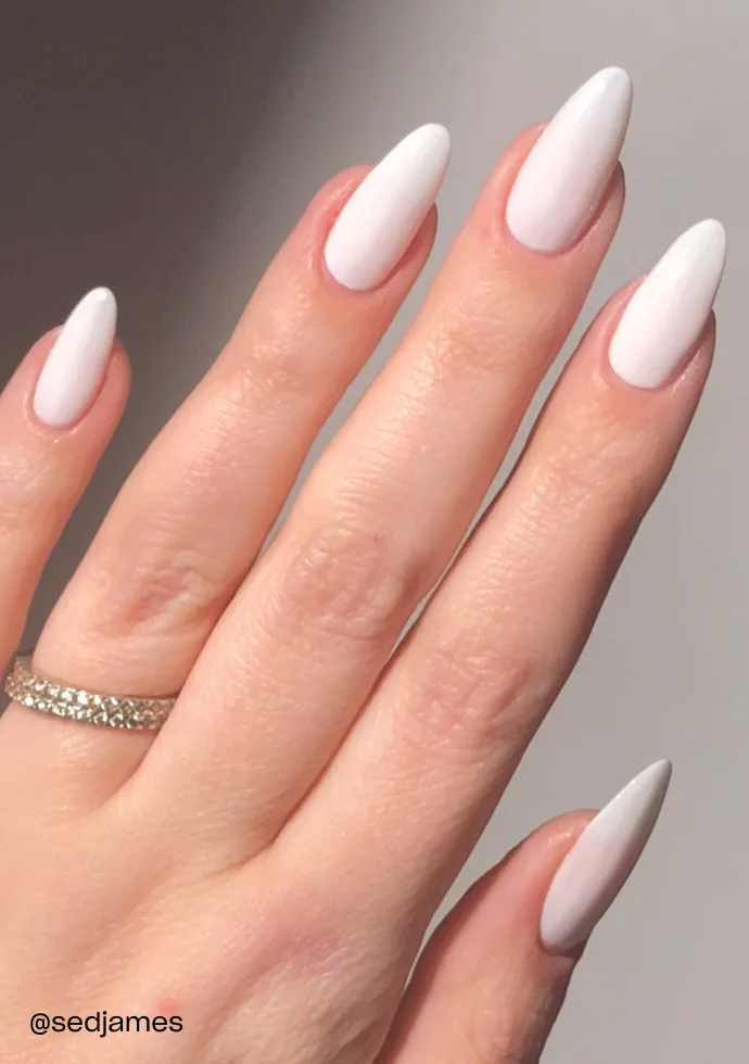 A simple bridal look using 2 coats of “Funny Bunny” in Nail Lacquer