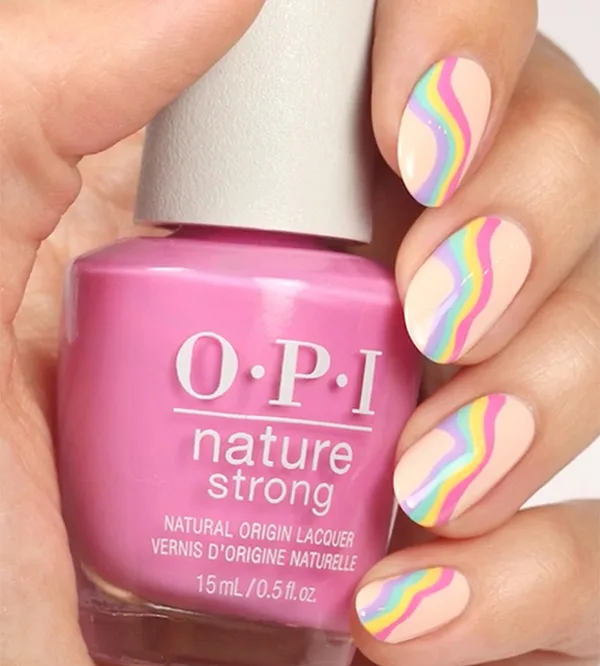 Rainbow Sherbert Nature Strong Nail Art