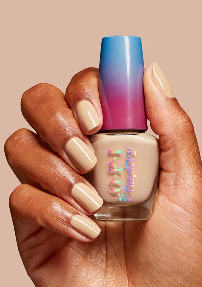 Go for a neutral nail polish with a creamy base like Quick Sand or Can’t Hardly Wait Go for a neutral nail polish with a creamy base like Quick Sand or Can’t Hardly Wait