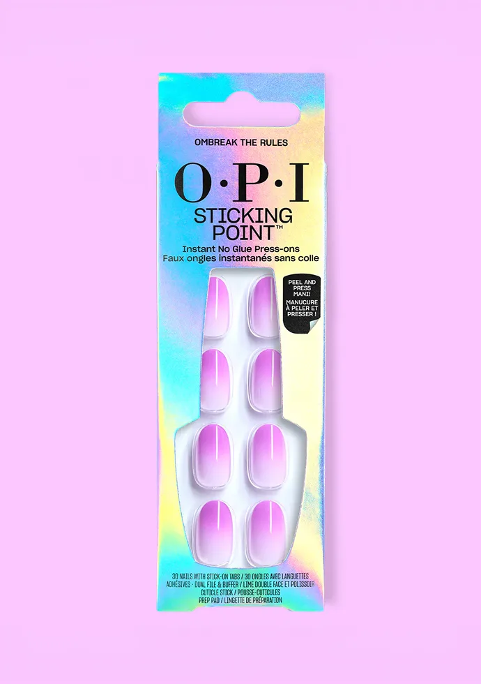 Ombre Nails: Ombreak the Rules Purple and Pink No-glue Press-on Nails