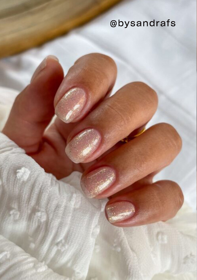 Champagne newest Wedding Gel Press On Nails