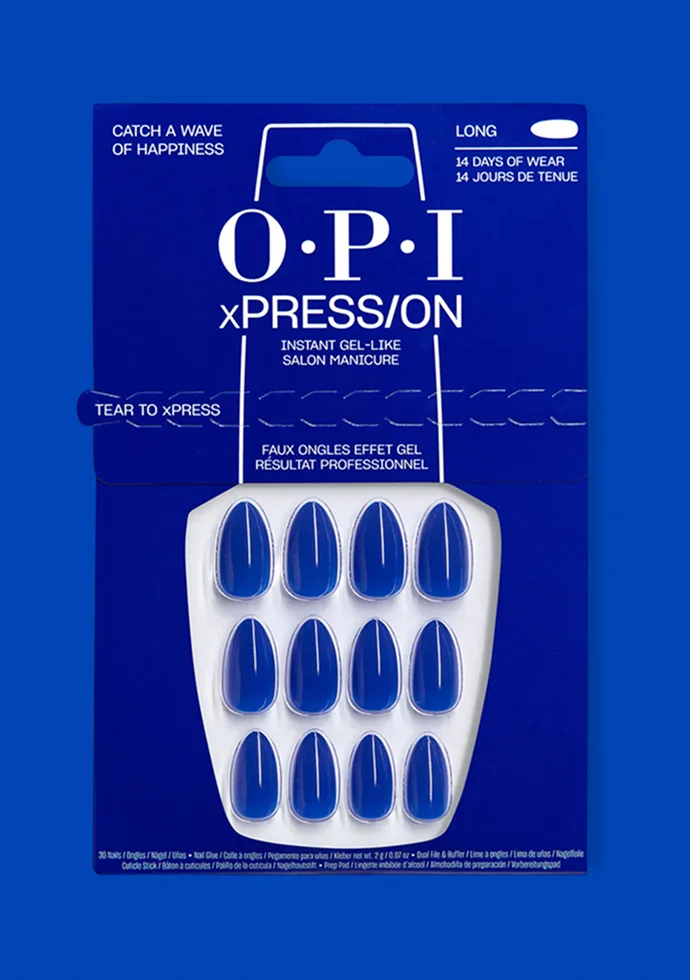 Blue Press-on Nails: Catch a Wave of Happiness