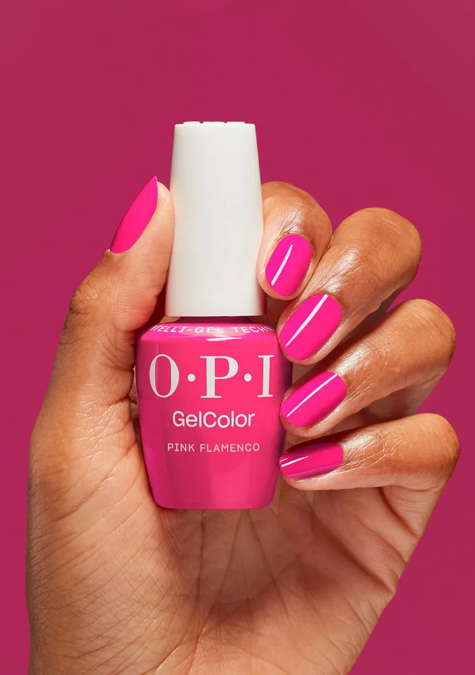 pink flamenco  gel nail polish