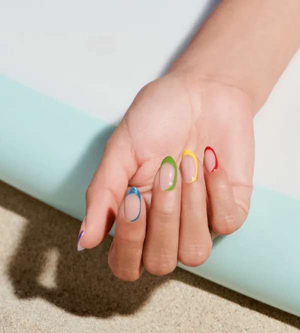 #RockYourRainbow: Rainbow Negative Space Nail Art Look