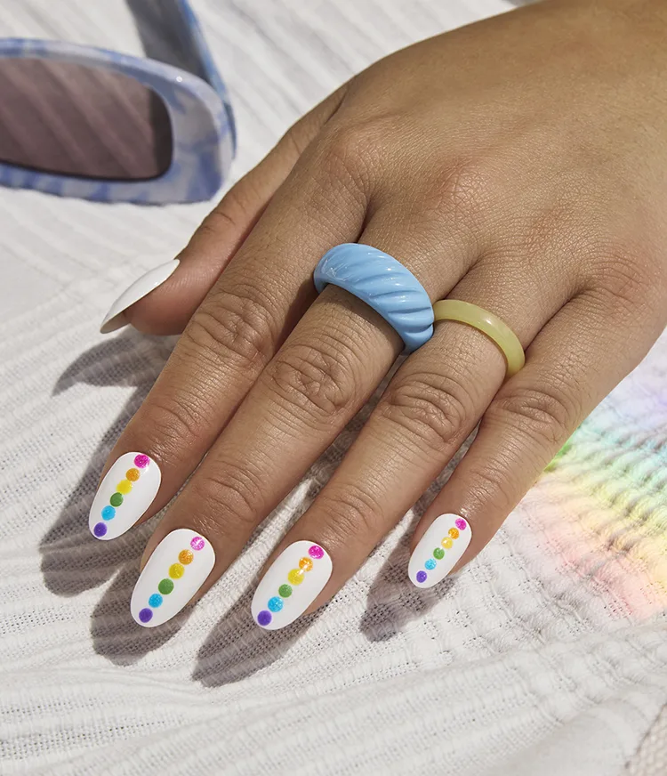 Rock Your Rainbow Dotted Nail Art Look