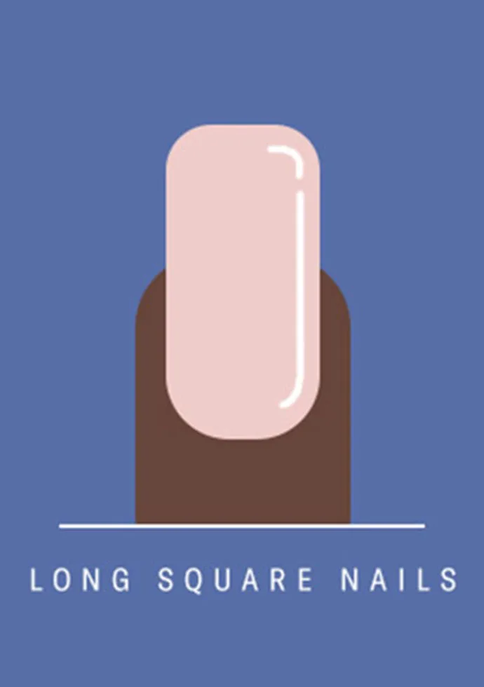 Best nail shape for your hands: Long Square Nails Best nail shape for your hands: Long Square Nails