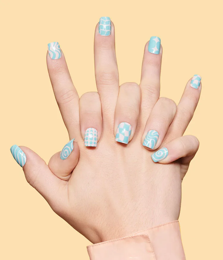 Head In the Clouds Spring Linework & Dotted Nail Art Look