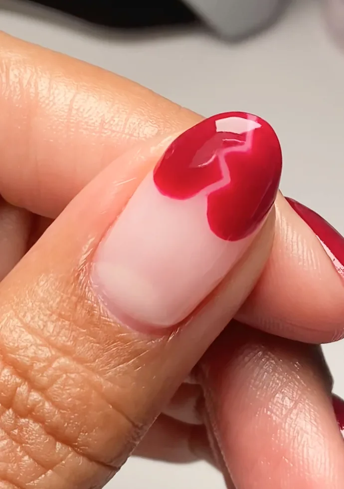 Broken Heart Nails by @nailuscious 
