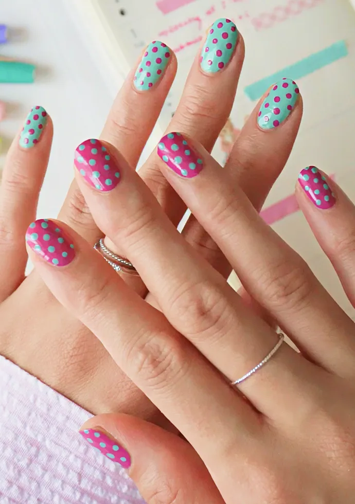 Colorful Polka Dot Nails