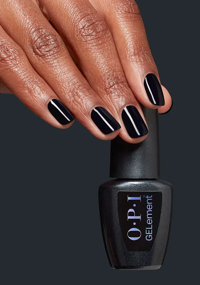 EMOtional is a black blue gel polish with a shine like oh-my-goth
