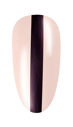 With a liner brush and Lincoln Park After Midnight, create a thick line down the center of the nail With a liner brush and Lincoln Park After Midnight, create a thick line down the center of the nail