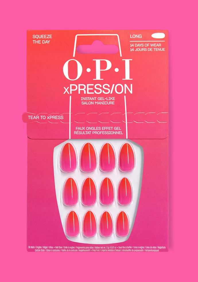 Pink Press-on Nails: Squeeze the Day