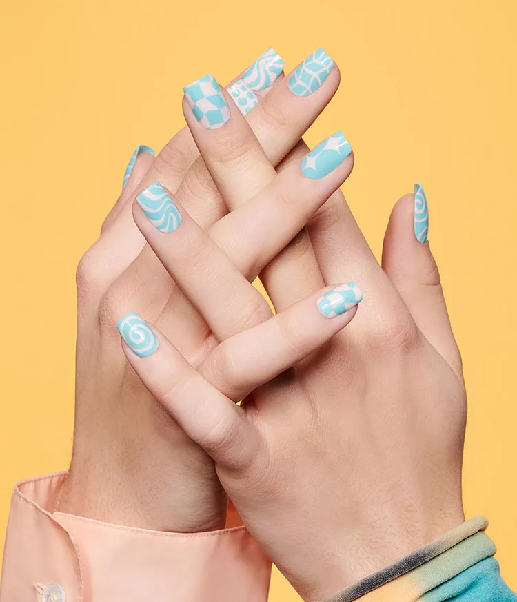 Head In the Clouds Spring Linework & Dotted Nail Art Look