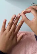 PUSH: Gently push back cuticles using the cuticle stick.