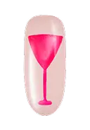 Finish the martini glass with a short horizontal line at the end of the thin line