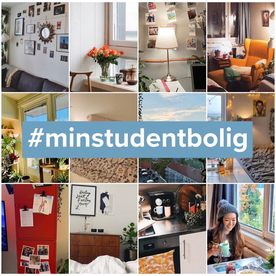 Pictures of different student housing in a collage.