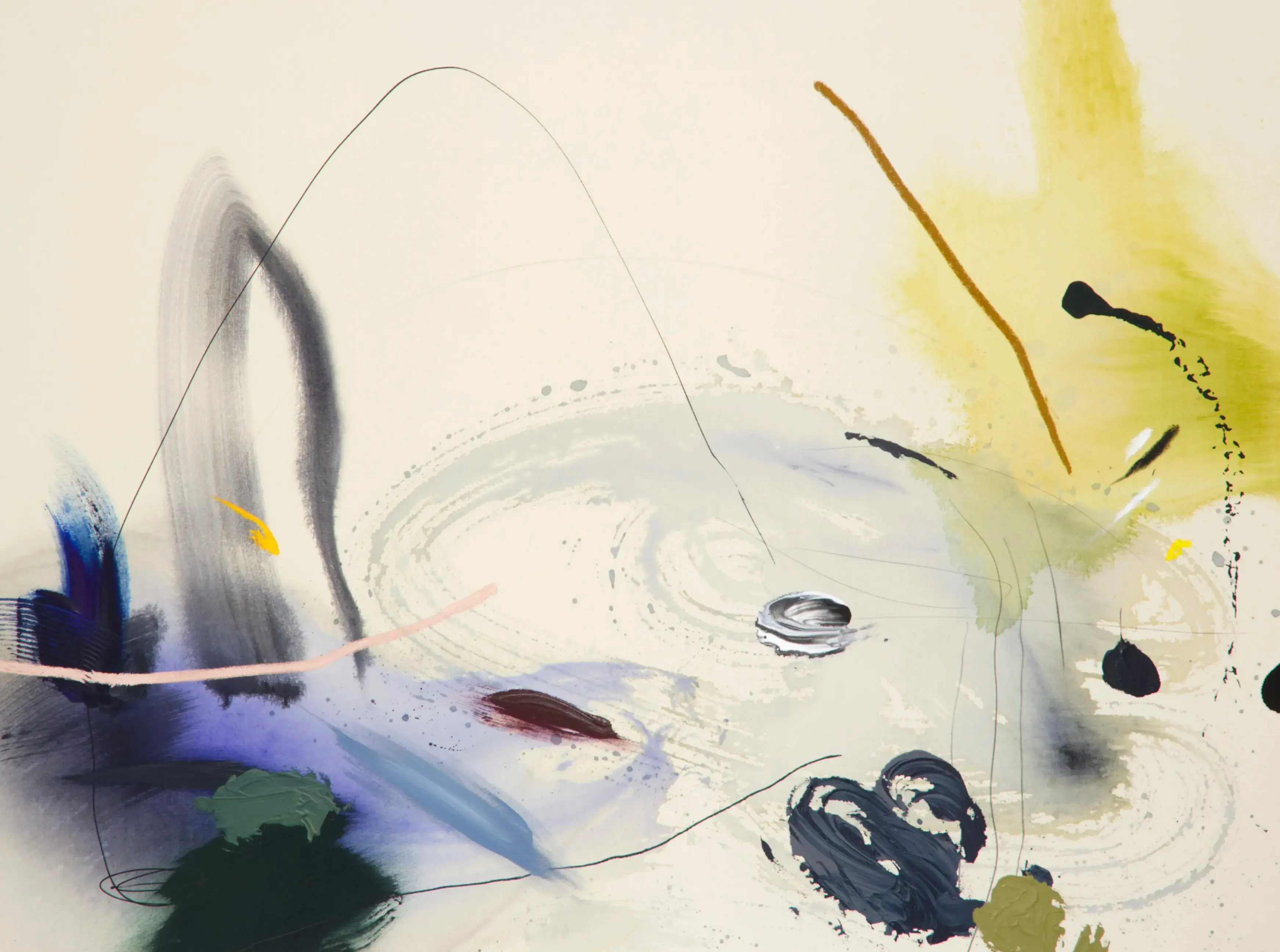 Hier sehen wir das Kunstwerk "They Came to Play" in der Technik " Acryl auf Leinwand" aus dem Jahr 2026 der Berliner Künstlerin "Helen Hu", vertreten durch die zeitgenössische Hamburger Kunstgalerie "Galerie von Wegen" mit Sitz im Levantehaus in den Mönckebergstraße 7. 