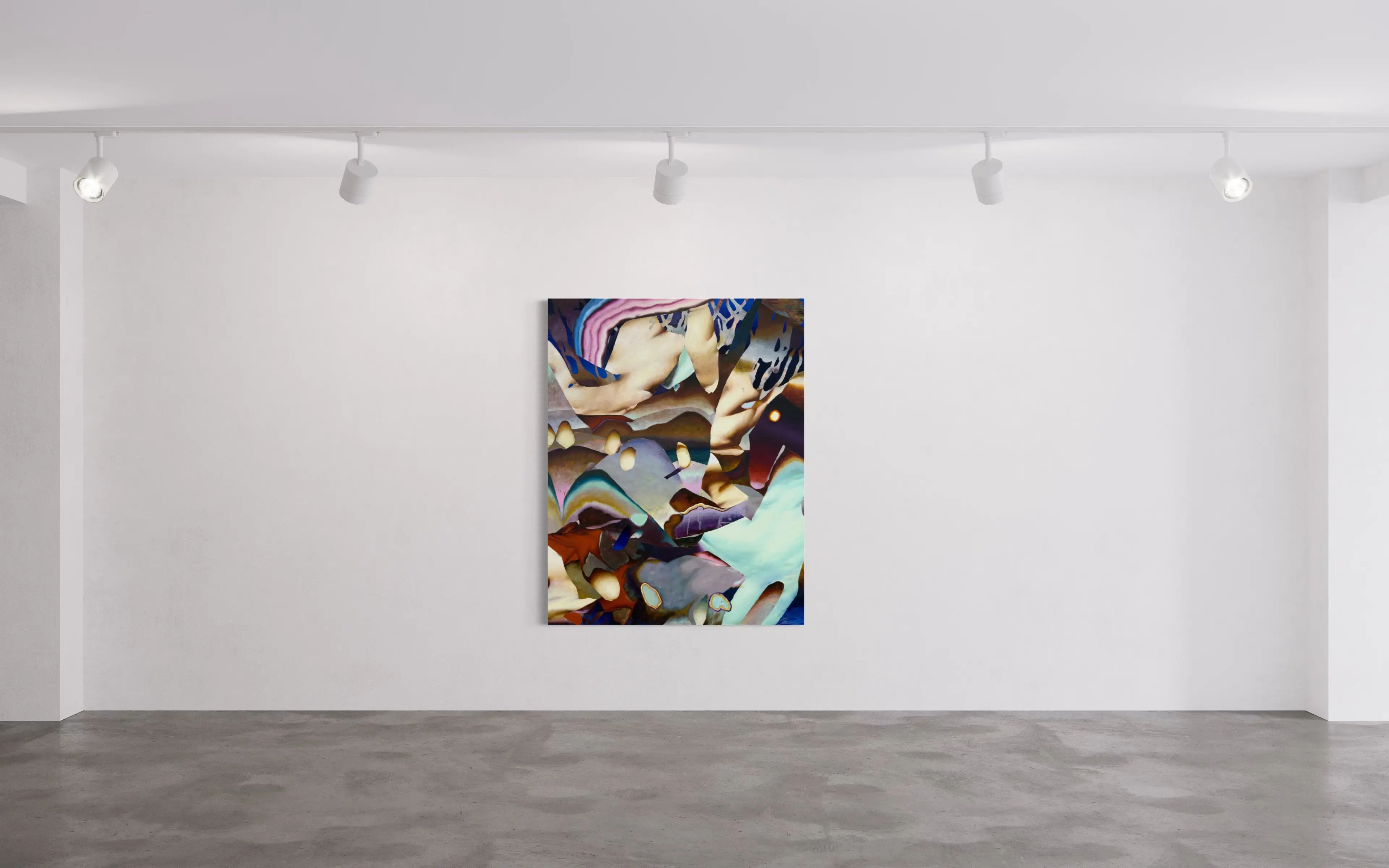Hier sehen wir das Kunstwerk "Ohne Titel" in der Technik "Öl & Mischtechnik auf Leinwand" aus dem Jahr 2026 des Hamburger Künstlers "Jakob Scheidt", vertreten durch die zeitgenössische Hamburger Kunstgalerie "Galerie von Wegen" mit Sitz im Levantehaus in den Mönckebergstraße 7. 