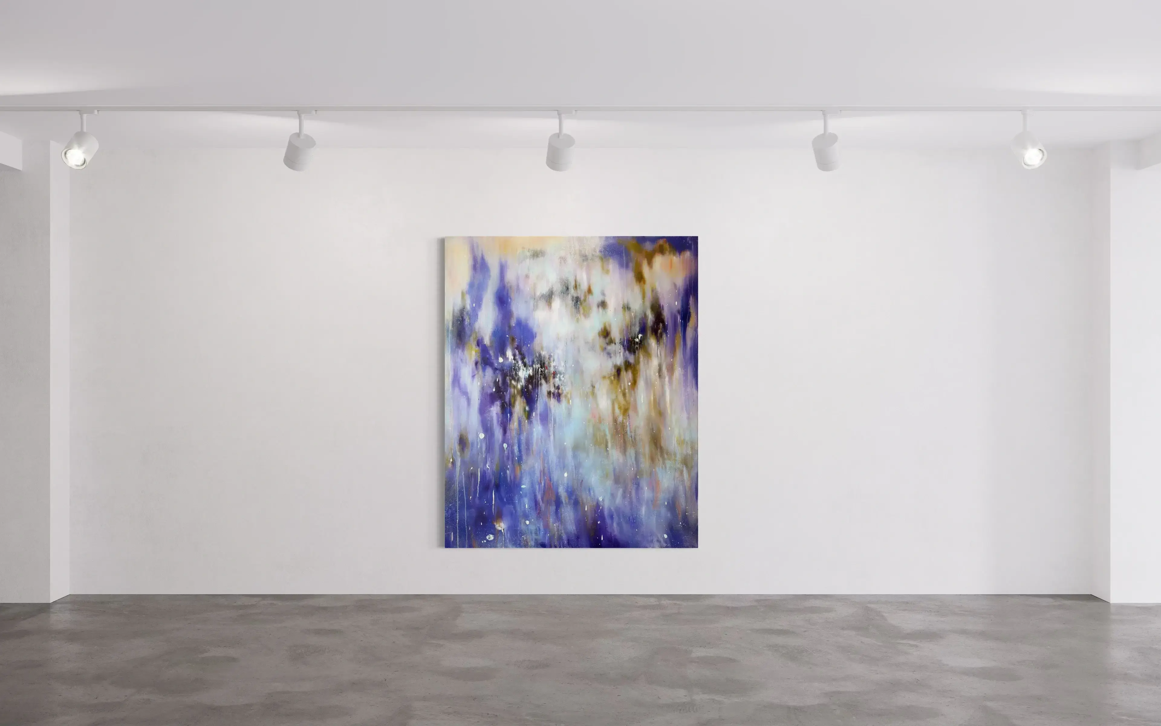 Hier sieht man das Werk "Kumonoma" aus dem Jahr 2025 des Berliner Künstlers und Maler "KATSUHIKO MATSUBARA", vertreten durch die zeitgenössische Hamburger Kunstgalerie "Galerie von Wegen" mit Sitz im Levantehaus, in der Mönckebergstraße 7 in 20095 Hamburg.