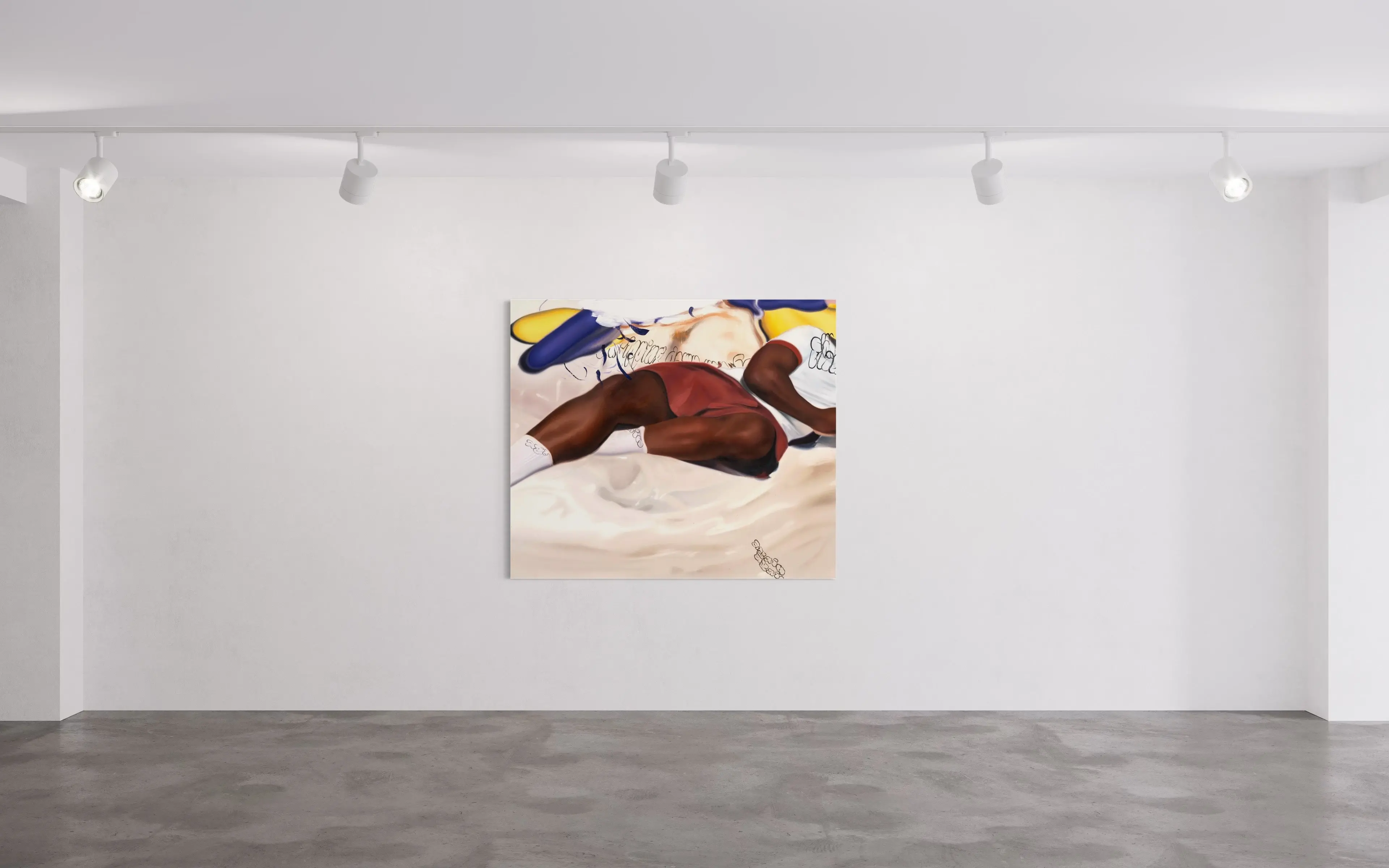 Hier sehen wir das Werk "Triangle (Prince Rupert's drops)" als Raumansicht aus dem Jahr 2024 des Leipziger Künstlers "Johannes Daniel", vertreten durch die zeitgenössische Hamburger Kunstgalerie "Galerie von Wegen" im Levantehaus in den Mönckebergstraße 7. 