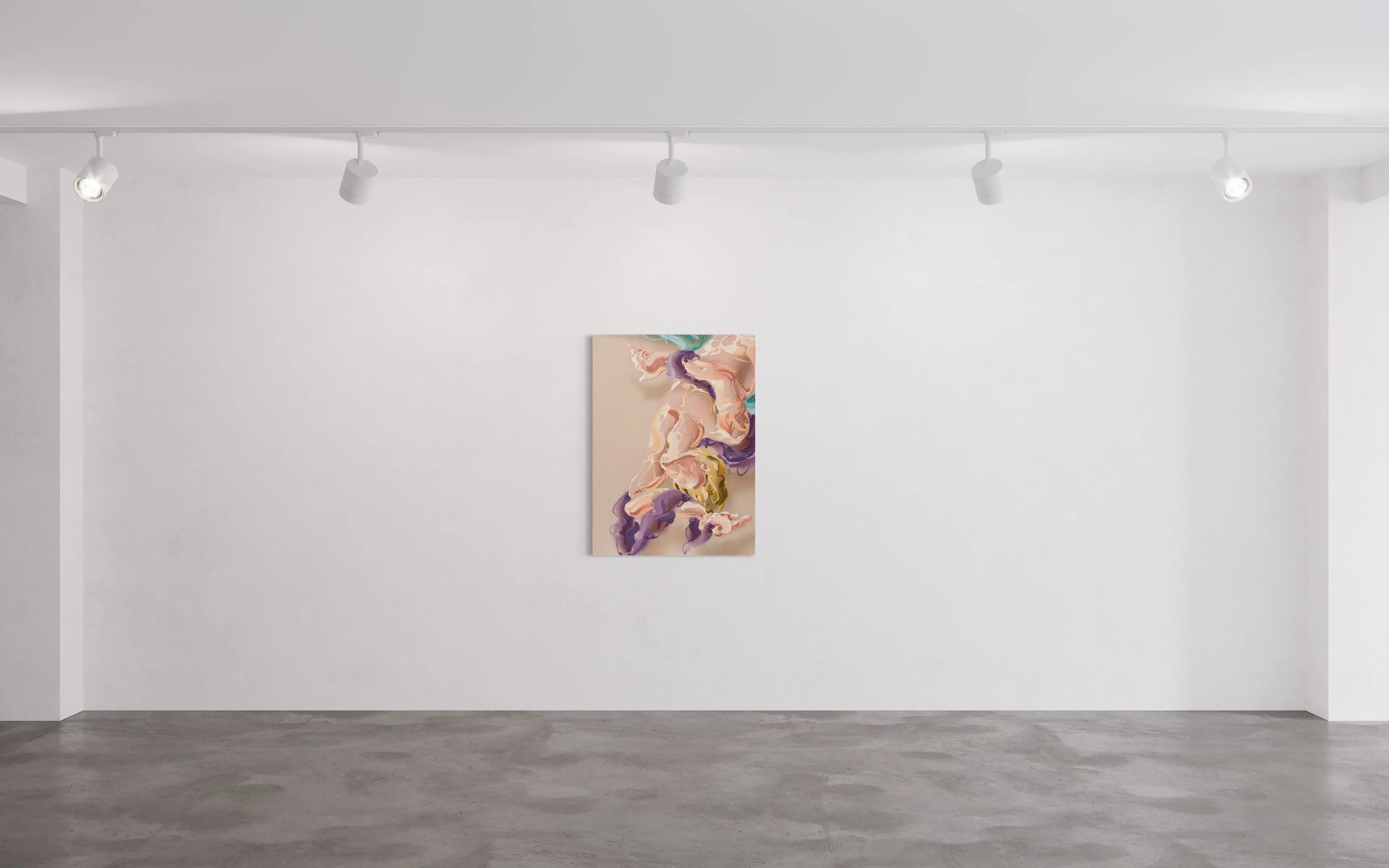 Hier sieht man das Werk "Changing perspective" als Raumansicht aus dem Jahr 2025 des Berliner Künstlers "Lennart Grau", vertreten durch die zeitgenössische Hamburger Kunstgalerie "Galerie von Wegen", mit Sitz im Levantehaus in der Mönckebergstraße 7.