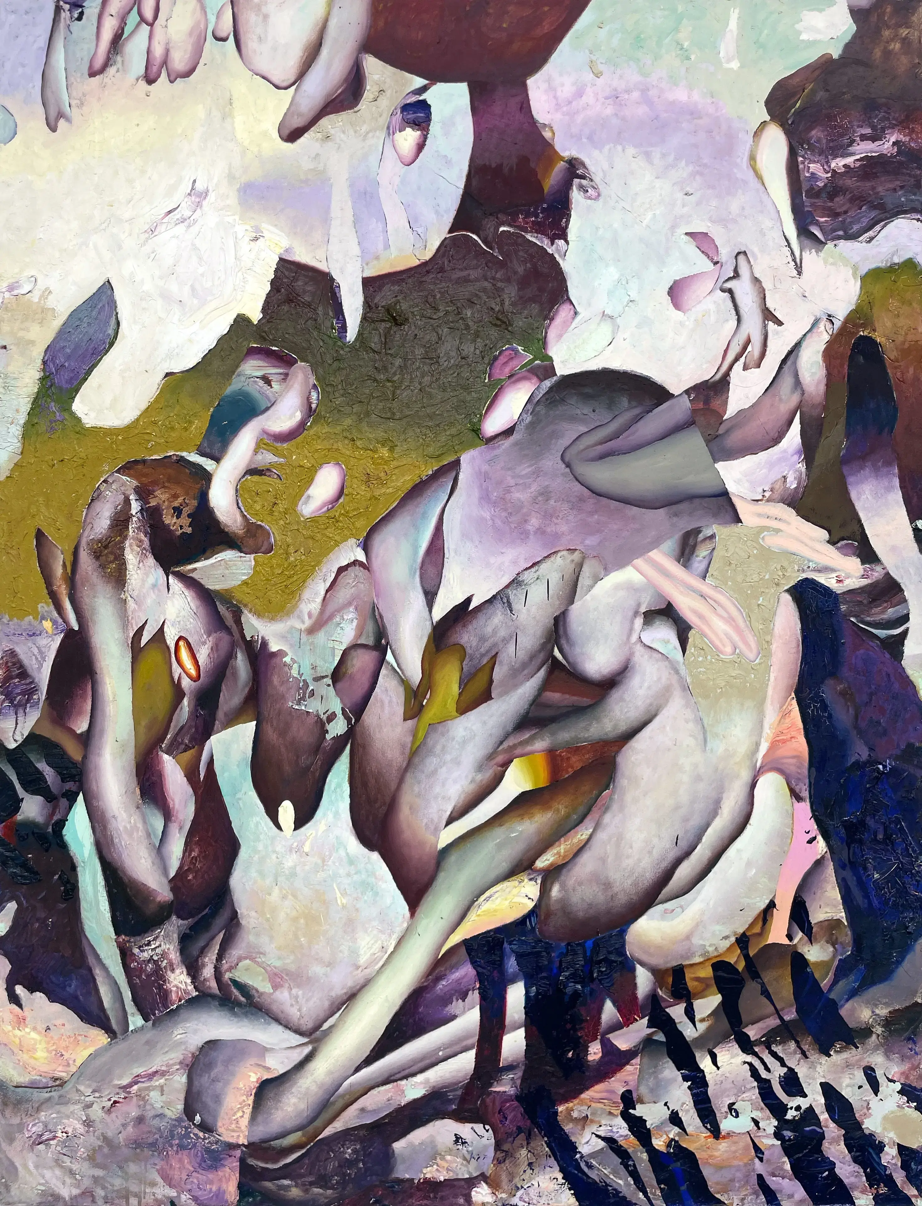 Hier sieht man das Werk "Ohne Titel" aus dem Jahr 2025 des Hamburger Künstlers "Jakob Scheidt", vertreten durch die zeitgenössische Hamburger Kunstgalerie "Galerie von Wegen", mit Sitz im Levantehaus in der Mönckebergstraße 7, in 20095 Hamburg.