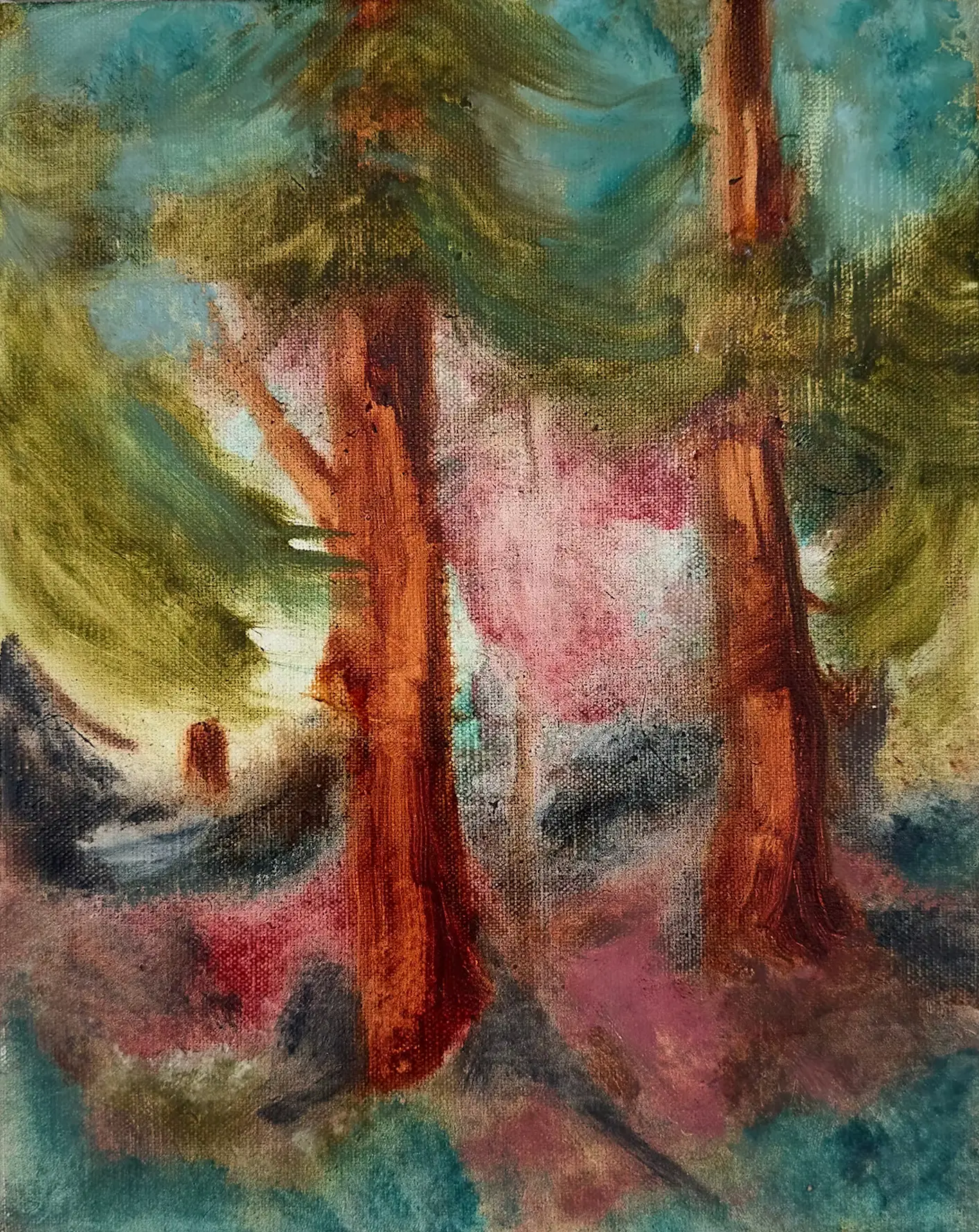Hier sieht man das Kunstwerk "No shelter from the storm" aus 2024 vom Dänischen Künstler und Maler "Lasse Thorst", vertreten durch die zeitgenössische Hamburger Kunstgalerie "Galerie von Wegen" mit Sitz im Levantehaus, in der Mönckebergstraße 7 in 20095 Hamburg.