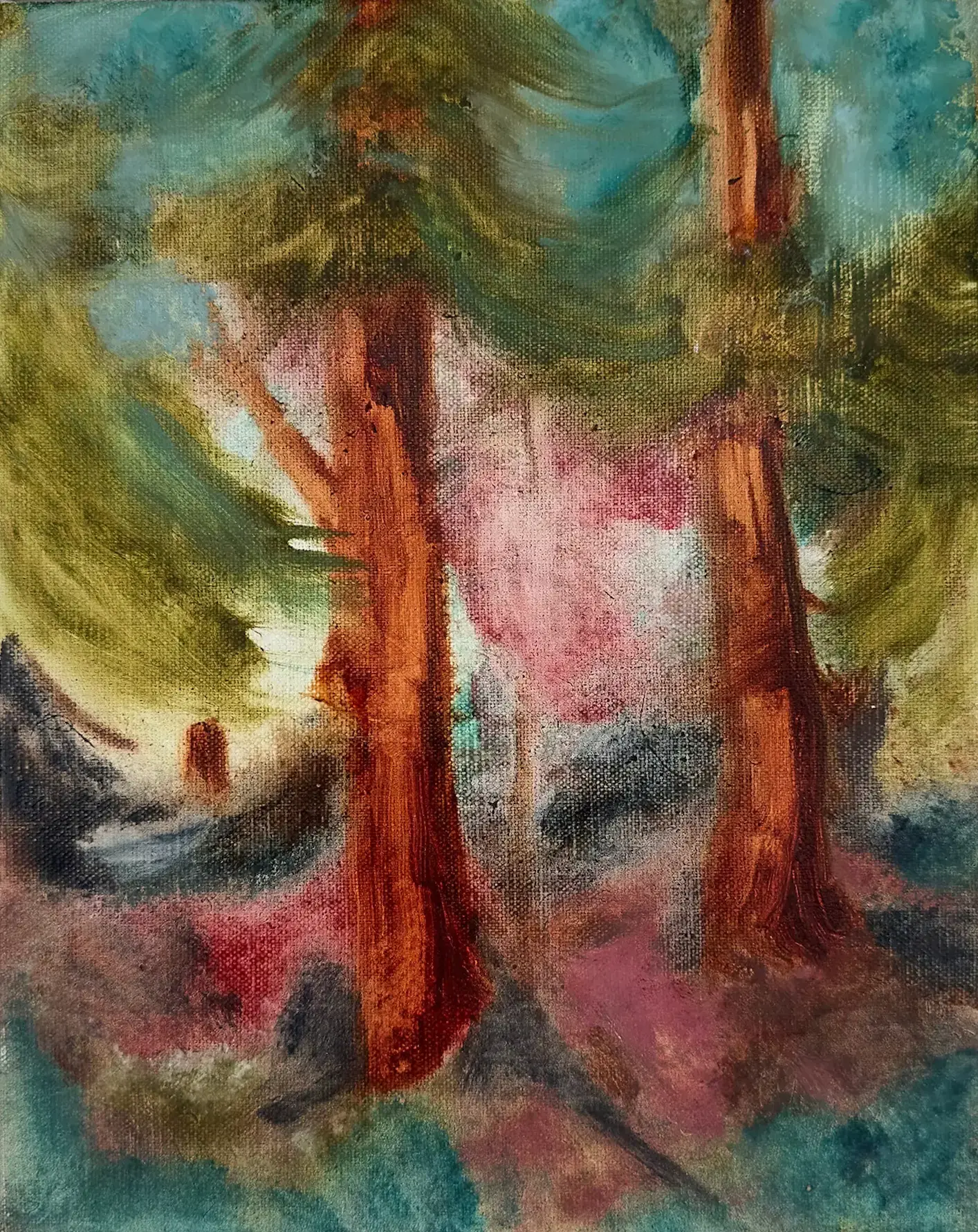 Hier sieht man das Kunstwerk "No shelter from the storm" aus 2024 vom Dänischen Künstler und Maler "Lasse Thorst", vertreten durch die zeitgenössische Hamburger Kunstgalerie "Galerie von Wegen" mit Sitz im Levantehaus, in der Mönckebergstraße 7 in 20095 Hamburg.