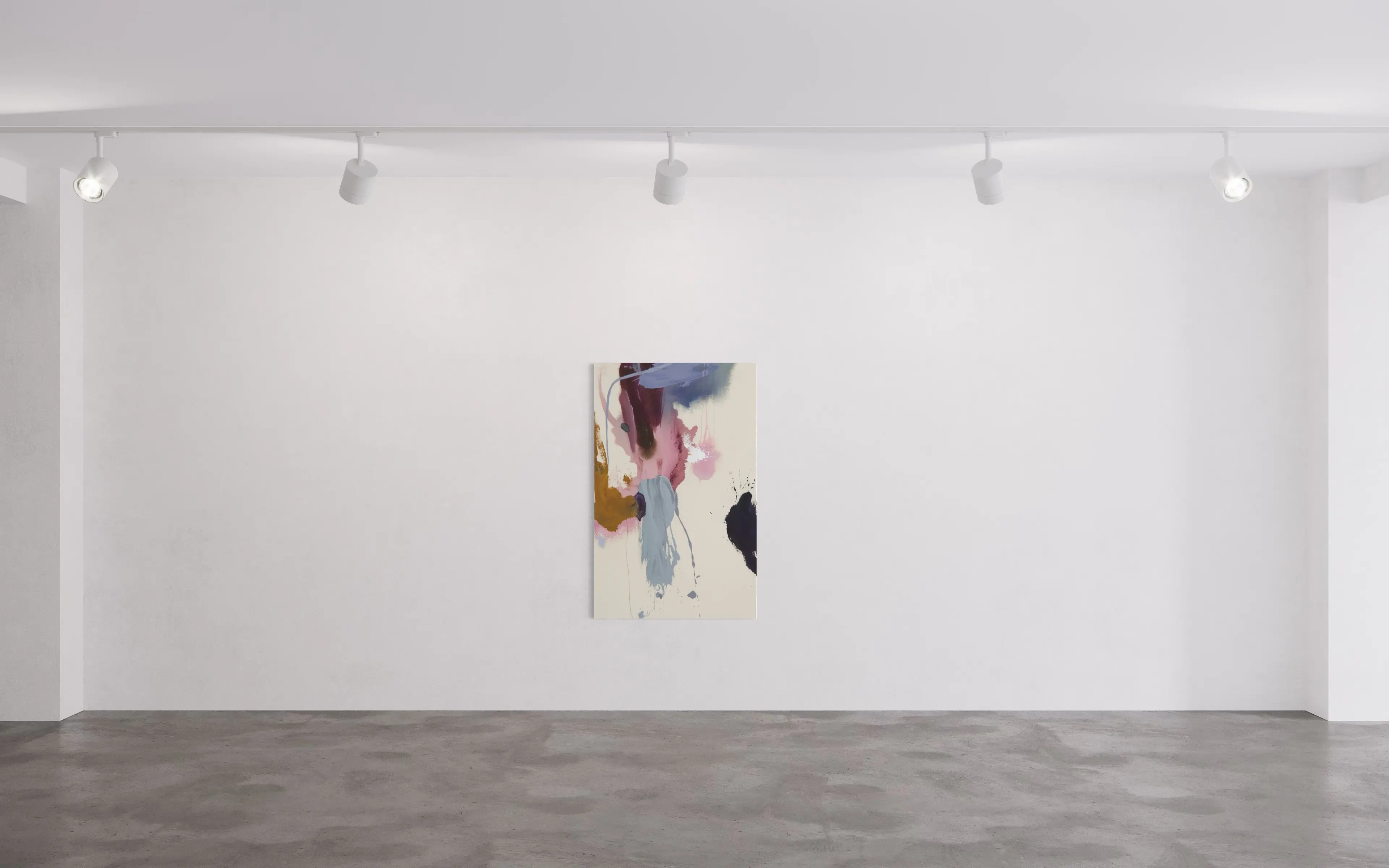 Hier sehen wir das Kunstwerk "What Passes Through" in der Technik "Acryl auf Leinwand" aus dem Jahr 2026 der Berliner Künstlerin "Helen Hu", vertreten durch die zeitgenössische Hamburger Kunstgalerie "Galerie von Wegen" mit Sitz im Levantehaus in den Mönckebergstraße 7. 