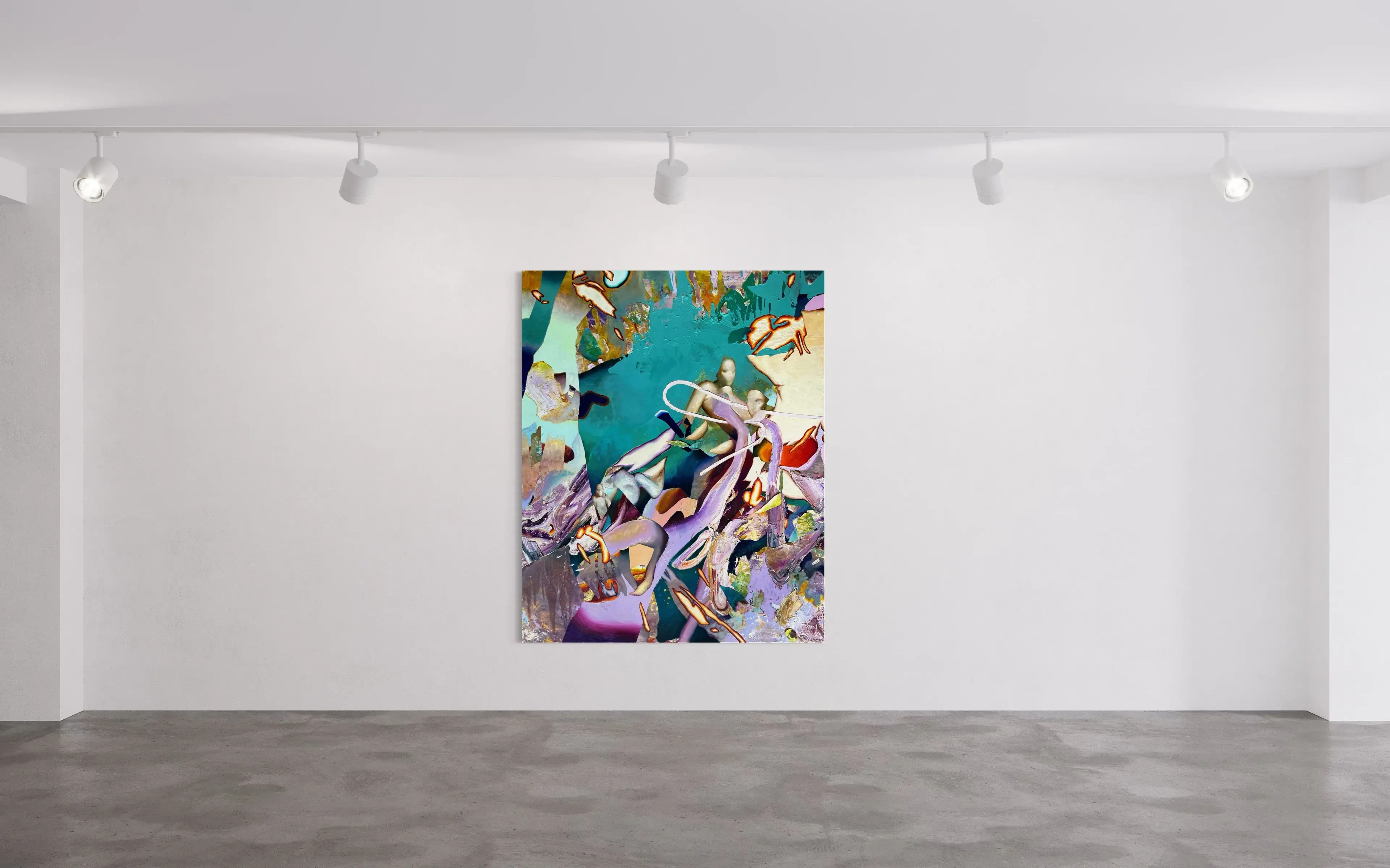 Hier sieht man das Werk "Bad Habit?" aus dem Jahr 2025 als Raumansicht des Hamburger Künstlers "Jakob Scheidt", vertreten durch die zeitgenössische Hamburger Kunstgalerie "Galerie von Wegen", mit Sitz im Levantehaus in der Mönckebergstraße 7, in 20095 Hamburg.