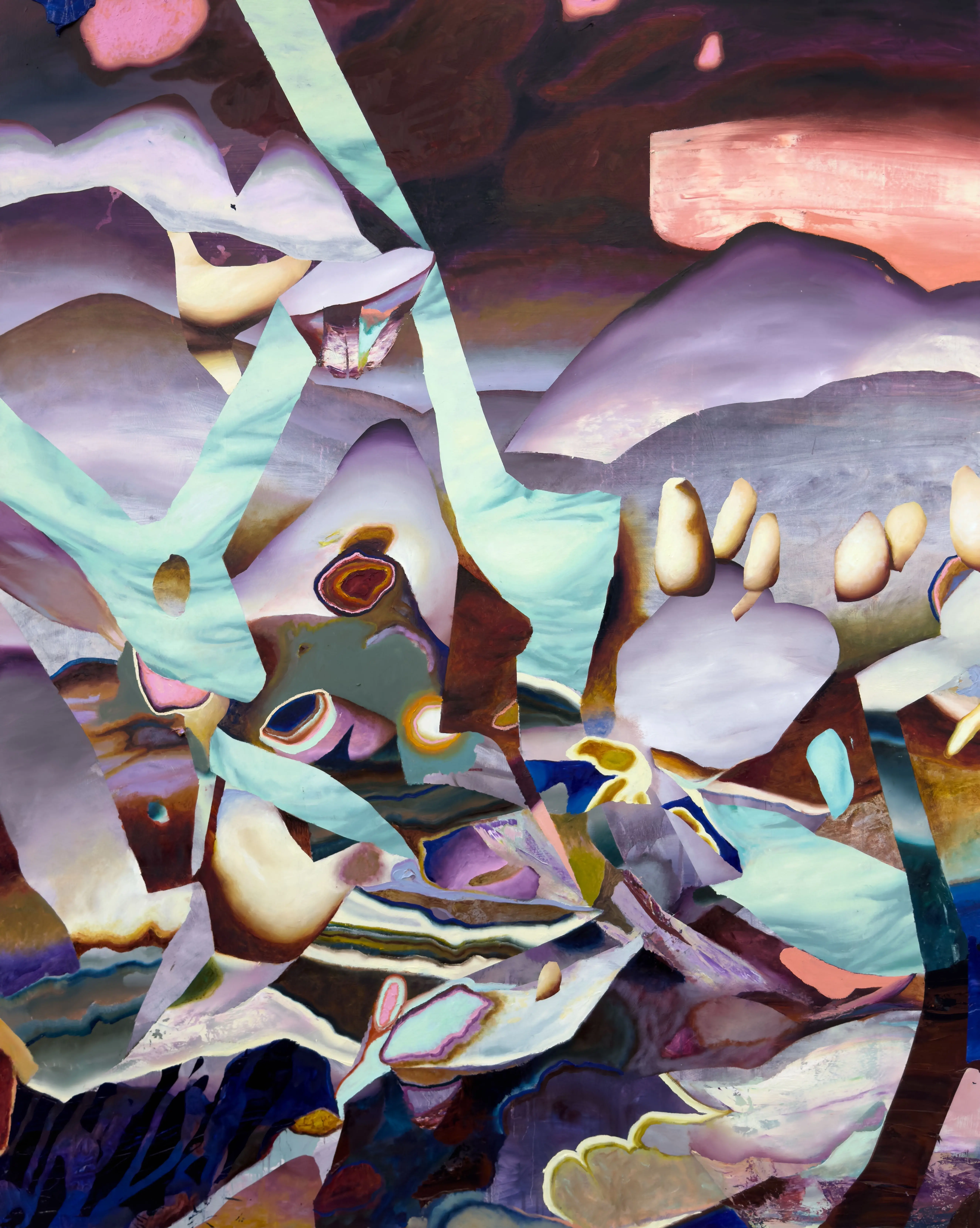 Hier sehen wir das Kunstwerk "I'd Rather Be a Forest Than a Street" in der Technik "Öl & Mischtechnik auf Leinwand" aus dem Jahr 2026 des Hamburger Künstlers "Jakob Scheidt", vertreten durch die zeitgenössische Hamburger Kunstgalerie "Galerie von Wegen" mit Sitz im Levantehaus in den Mönckebergstraße 7. 