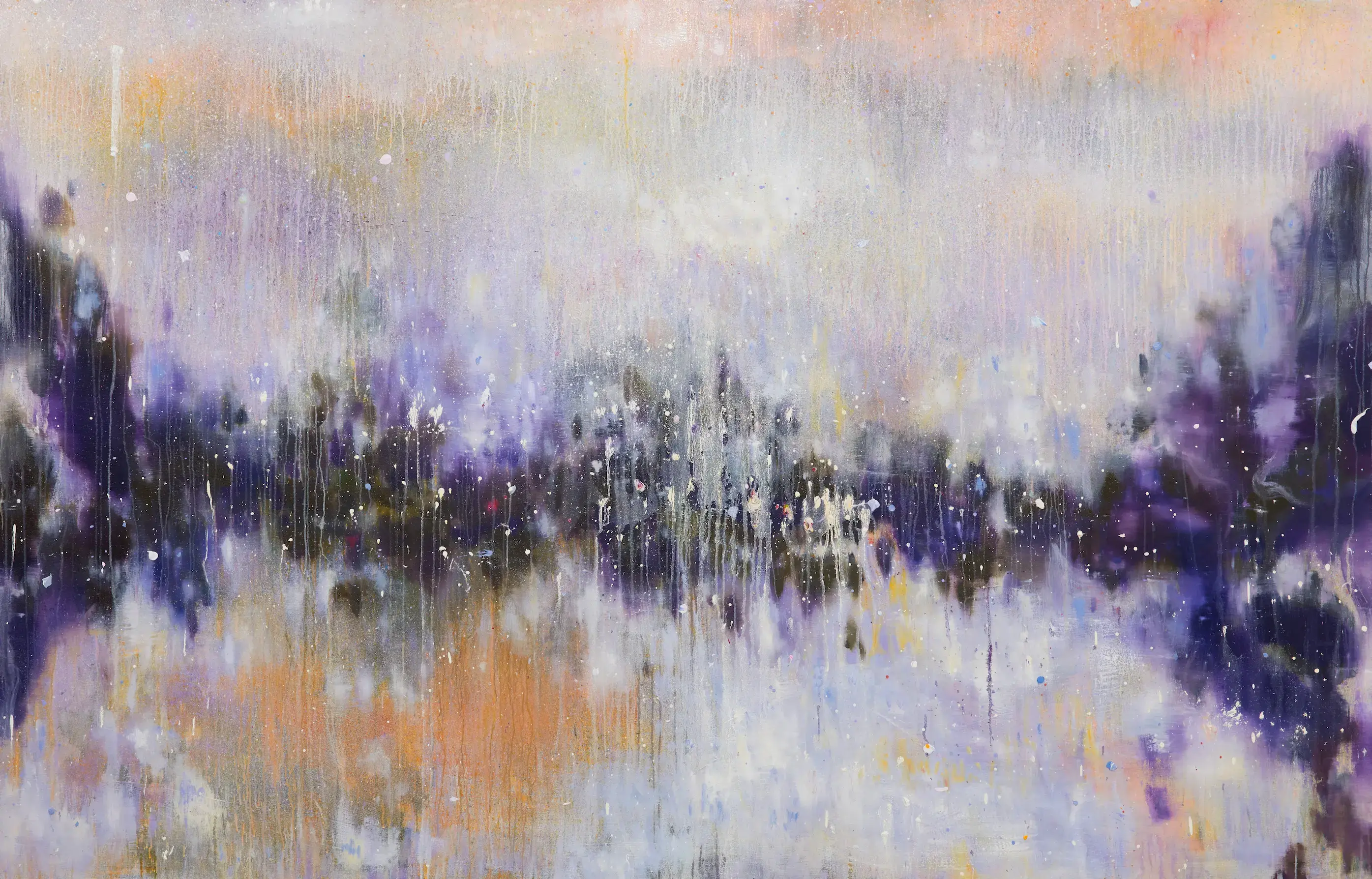 Hier sieht man das Werk "Nijiumi" aus dem Jahr 2023 des Berliner Künstlers und Malers "KATSUHIKO MATSUBARA", vertreten durch die zeitgenössische Hamburger Kunstgalerie "Galerie von Wegen" mit Sitz im Levantehaus, in der Mönckebergstraße 7 in 20095 Hamburg.