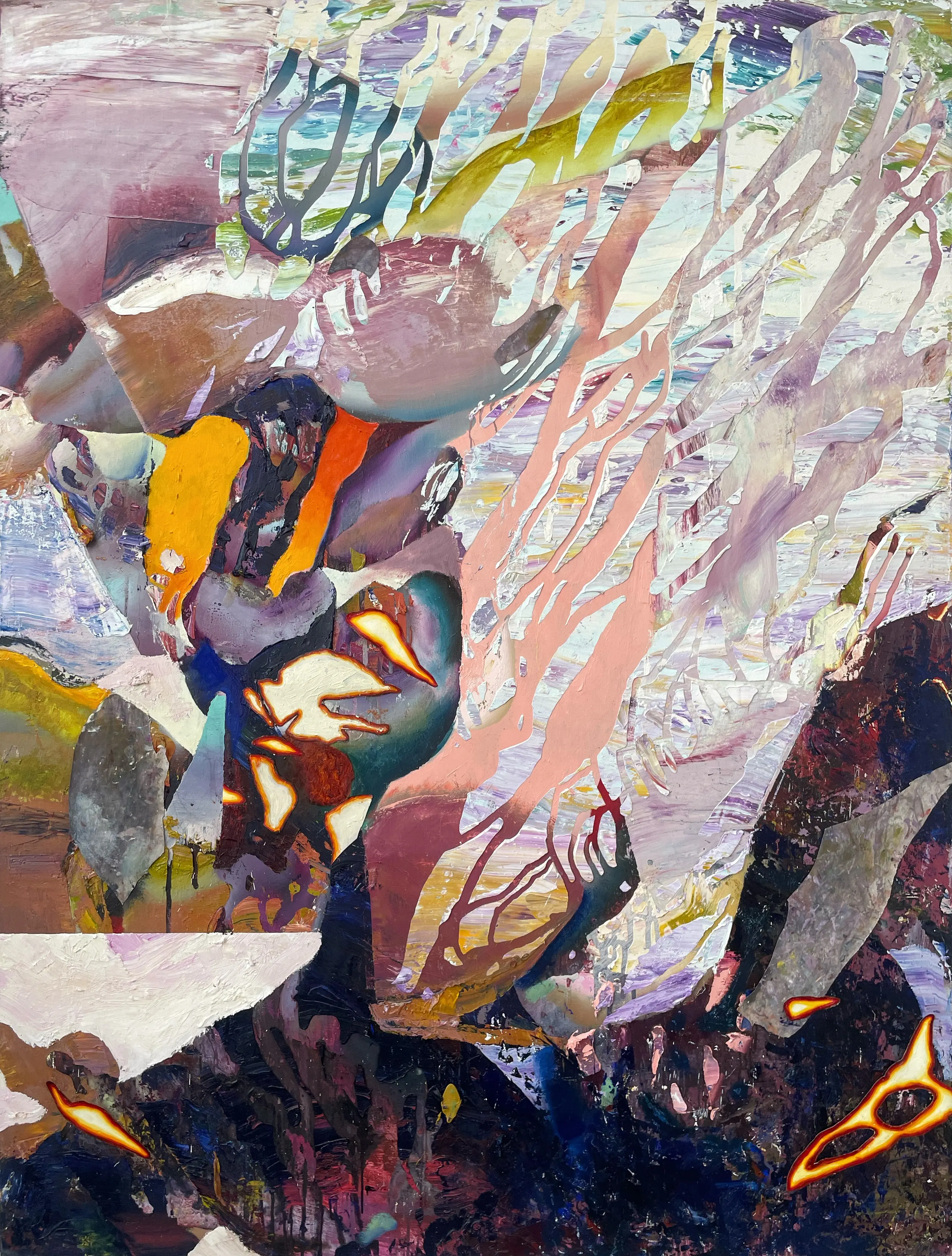 Hier sehen wir das Kunstwerk "Fashion" in der Technik "Öl & Mischtechnik auf Leinwand" aus dem Jahr 2025 des Hamburger Künstlers "Jakob Scheidt", vertreten durch die zeitgenössische Hamburger Kunstgalerie "Galerie von Wegen" mit Sitz im Levantehaus in den Mönckebergstraße 7. 