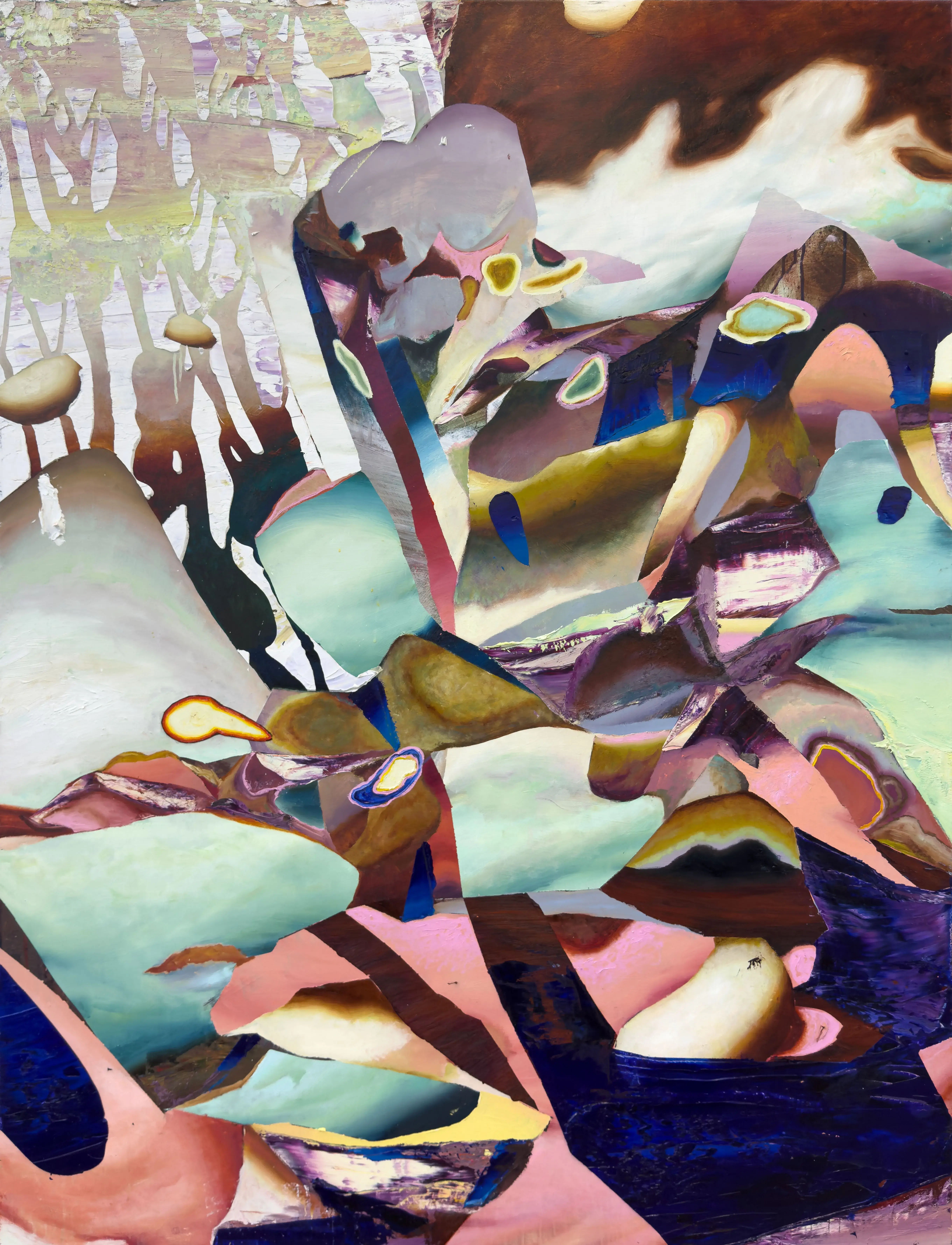 Hier sehen wir das Kunstwerk "Some Assembly Required III" in der Technik "Öl & Mischtechnik auf Leinwand" aus dem Jahr 2026 des Hamburger Künstlers "Jakob Scheidt", vertreten durch die zeitgenössische Hamburger Kunstgalerie "Galerie von Wegen" mit Sitz im Levantehaus in den Mönckebergstraße 7. 