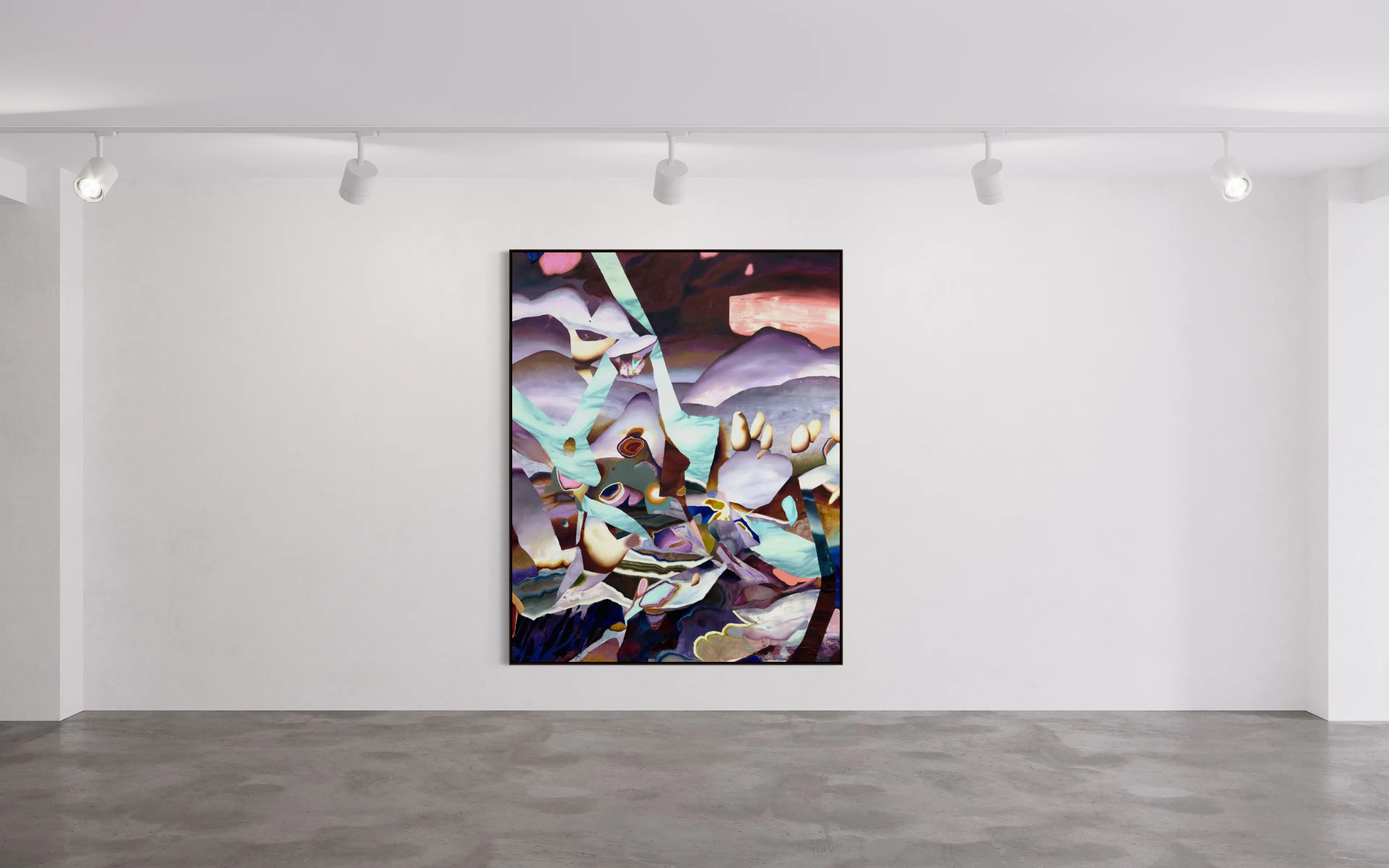 Hier sehen wir das Kunstwerk "I'd Rather Be a Forest Than a Street" in der Technik "Öl & Mischtechnik auf Leinwand" aus dem Jahr 2026 des Hamburger Künstlers "Jakob Scheidt", vertreten durch die zeitgenössische Hamburger Kunstgalerie "Galerie von Wegen" mit Sitz im Levantehaus in den Mönckebergstraße 7. 