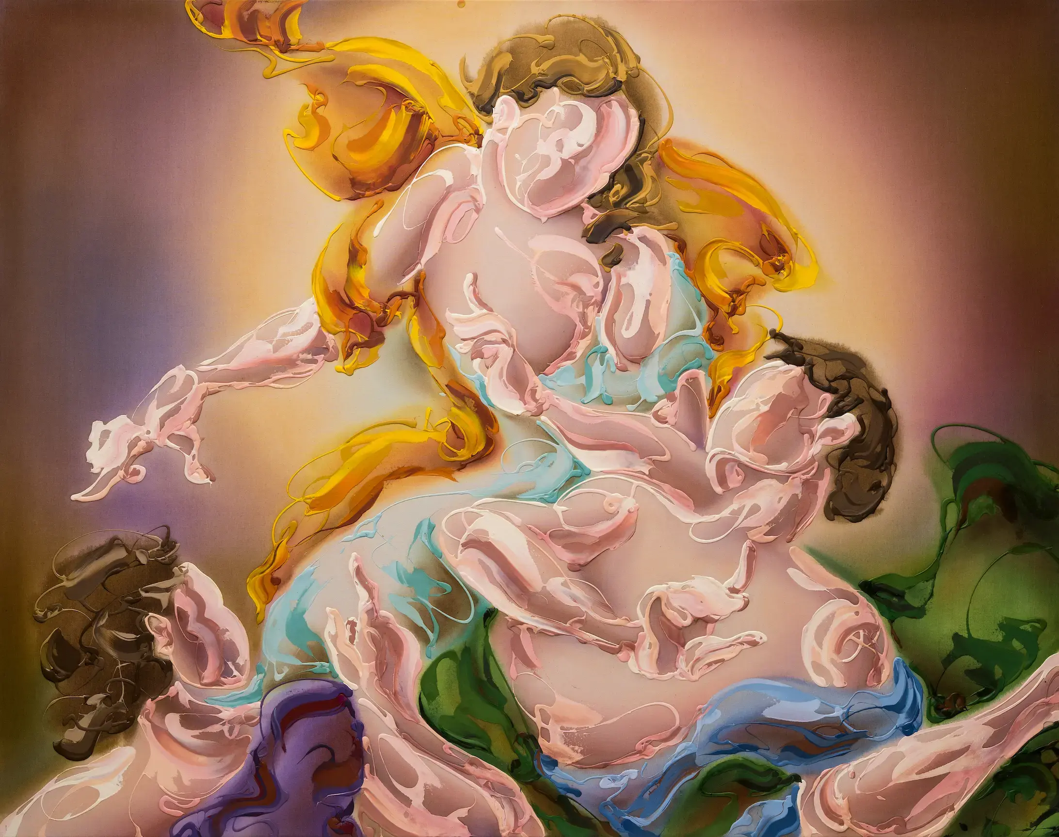 Hier sieht man das Werk "Advises to destiny" aus dem Jahr 2025 des Berliner Künstlers "Lennart Grau", vertreten durch die zeitgenössische Hamburger Kunstgalerie "Galerie von Wegen", mit Sitz im Levantehaus in der Mönckebergstraße 7.