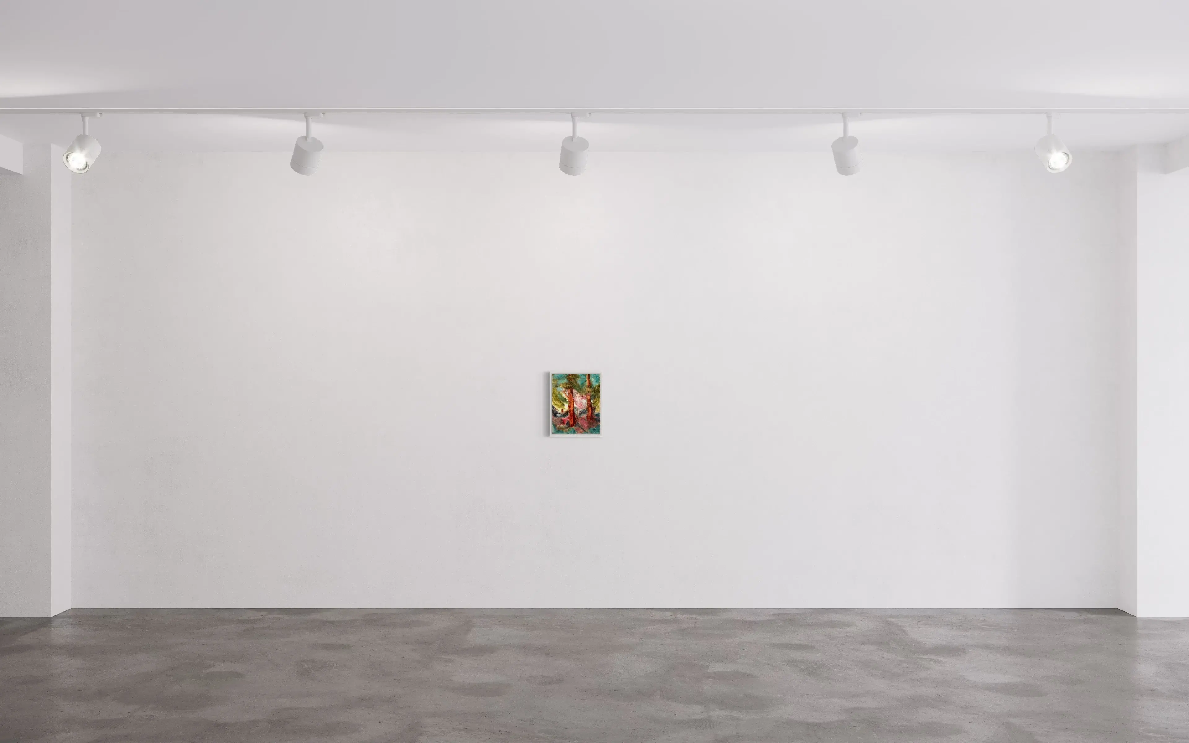Hier sieht man das Kunstwerk "No shelter from the storm" aus 2024 vom Dänischen Künstler und Maler "Lasse Thorst", vertreten durch die zeitgenössische Hamburger Kunstgalerie "Galerie von Wegen" mit Sitz im Levantehaus, in der Mönckebergstraße 7 in 20095 Hamburg.