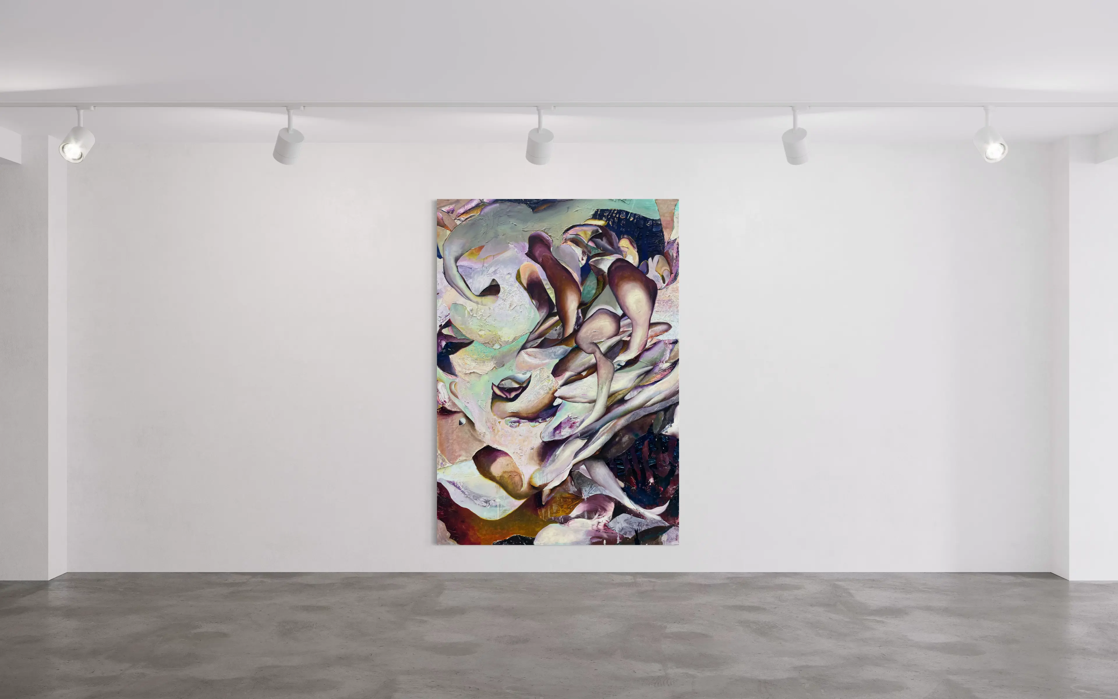 Hier sehen wir das Kunstwerk "Nautik" in der Technik "Öl & Mischtechnik auf Leinwand" aus dem Jahr 2025 des Hamburger Künstlers "Jakob Scheidt", vertreten durch die zeitgenössische Hamburger Kunstgalerie "Galerie von Wegen" mit Sitz im Levantehaus in den Mönckebergstraße 7. 