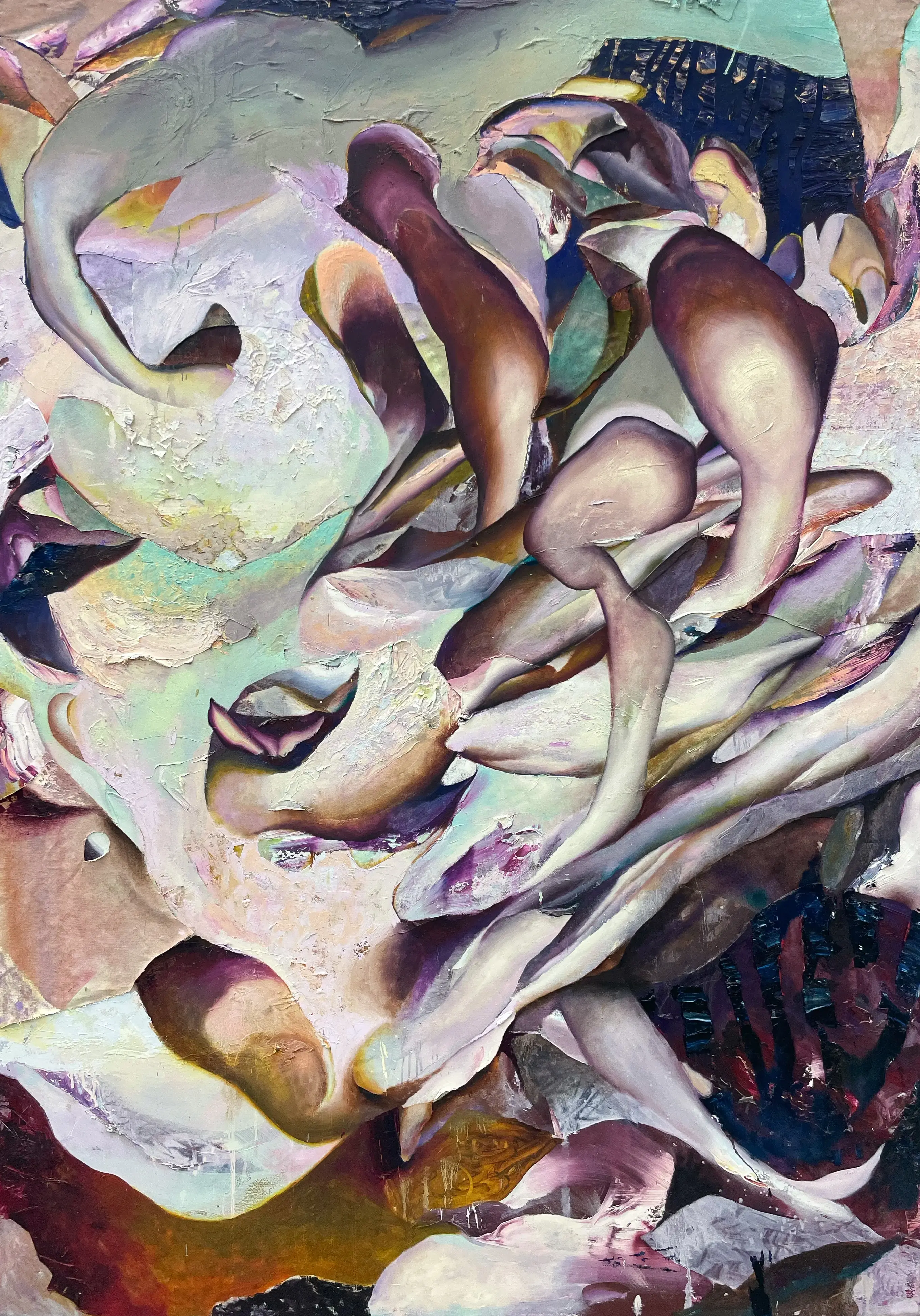 Hier sehen wir das Kunstwerk "Nautik" in der Technik "Öl & Mischtechnik auf Leinwand" aus dem Jahr 2025 des Hamburger Künstlers "Jakob Scheidt", vertreten durch die zeitgenössische Hamburger Kunstgalerie "Galerie von Wegen" mit Sitz im Levantehaus in den Mönckebergstraße 7. 