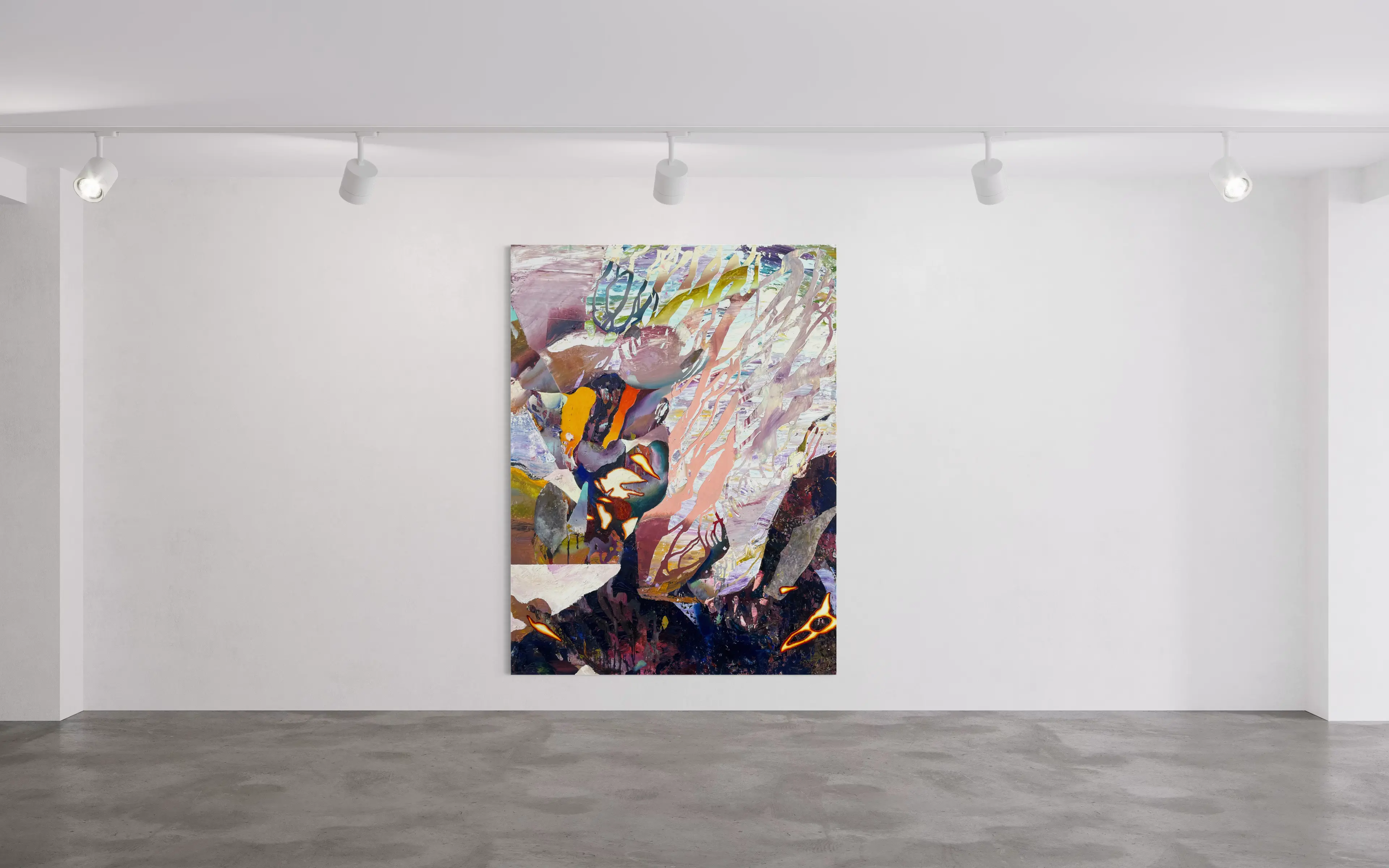 Hier sehen wir das Kunstwerk "Fashion" in der Technik "Öl & Mischtechnik auf Leinwand" aus dem Jahr 2025 des Hamburger Künstlers "Jakob Scheidt", vertreten durch die zeitgenössische Hamburger Kunstgalerie "Galerie von Wegen" mit Sitz im Levantehaus in den Mönckebergstraße 7. 