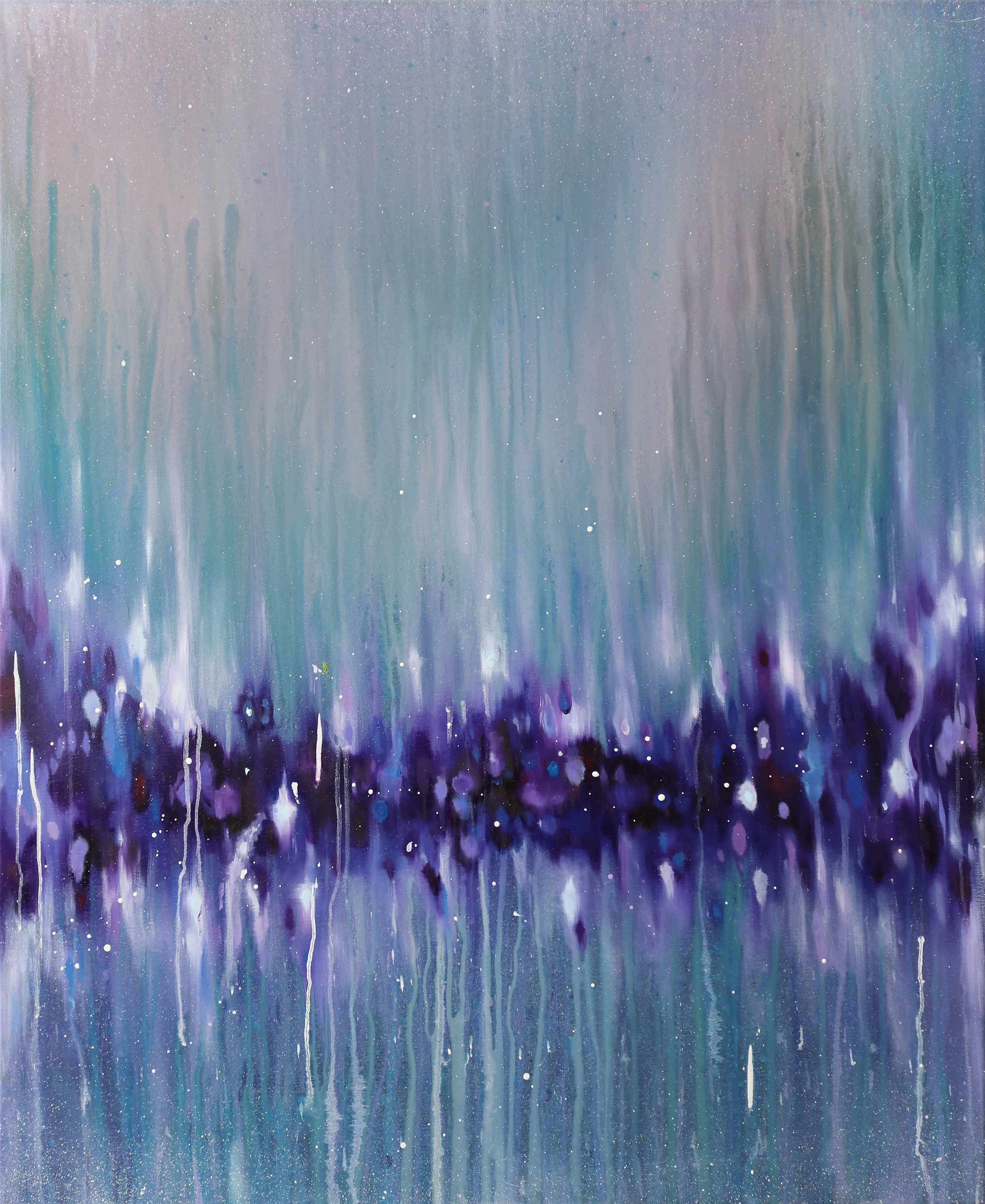 Hier sieht man das Werk "Blue Horizon #6" aus dem Jahr 2025 des Berliner Künstlers und Malers "KATSUHIKO MATSUBARA", vertreten durch die zeitgenössische Hamburger Kunstgalerie "Galerie von Wegen" mit Sitz im Levantehaus, in der Mönckebergstraße 7 in 20095 Hamburg.