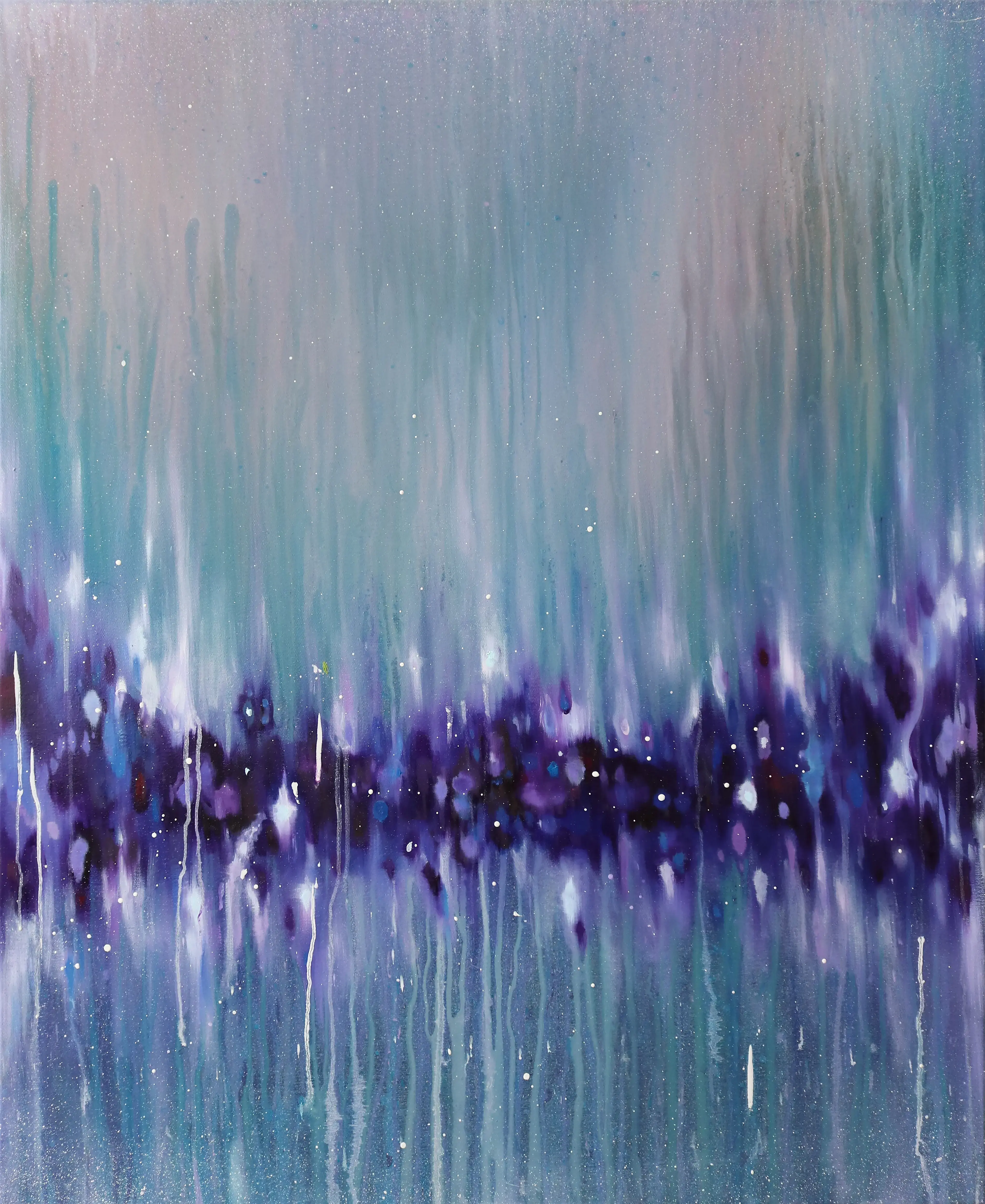 Hier sieht man das Werk "Blue Horizon #6" aus dem Jahr 2025 des Berliner Künstlers und Malers "KATSUHIKO MATSUBARA", vertreten durch die zeitgenössische Hamburger Kunstgalerie "Galerie von Wegen" mit Sitz im Levantehaus, in der Mönckebergstraße 7 in 20095 Hamburg.