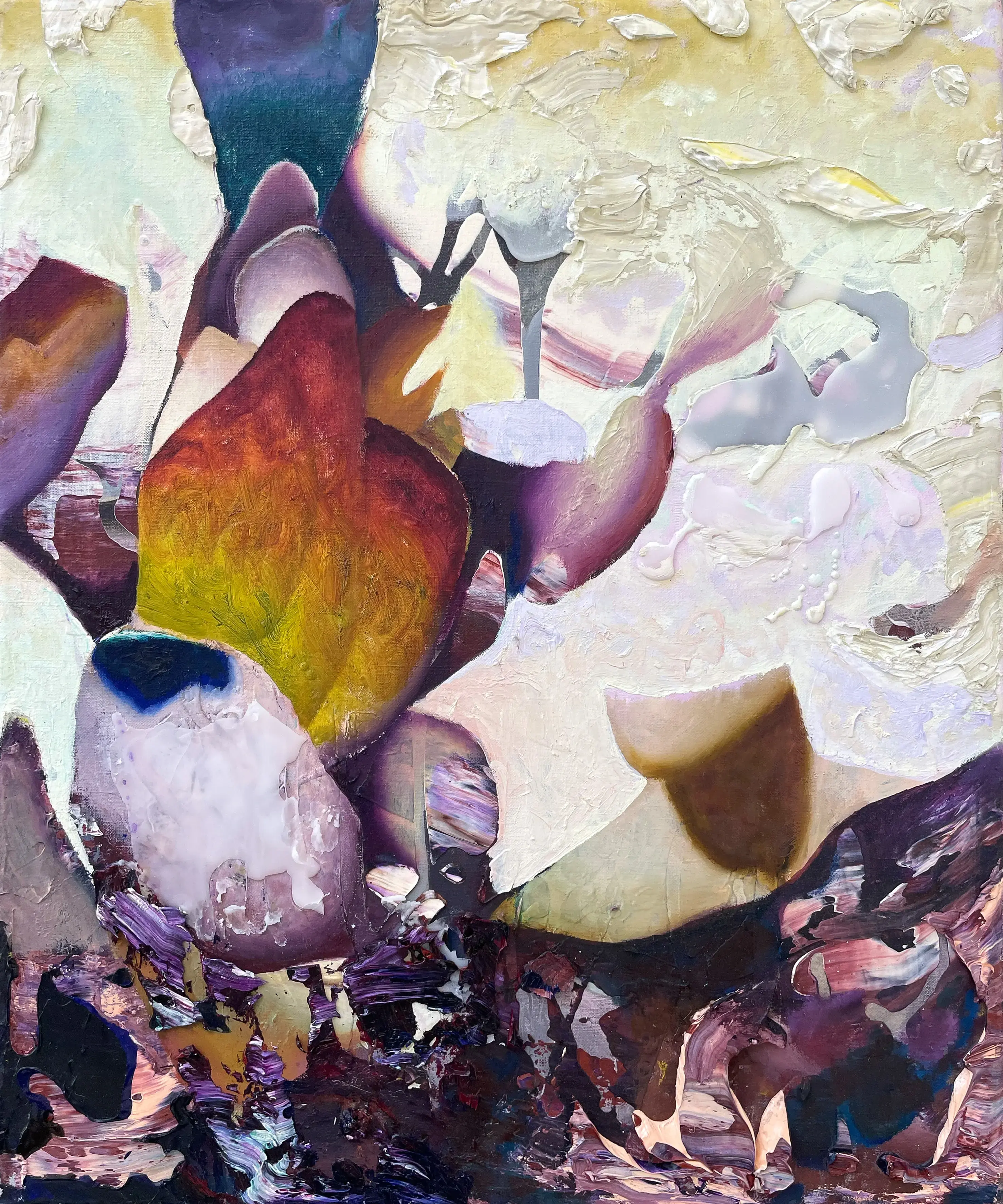 Hier sieht man das Werk "Ohne Titel" aus dem Jahr 2025 des Hamburger Künstlers "Jakob Scheidt", vertreten durch die zeitgenössische Hamburger Kunstgalerie "Galerie von Wegen", mit Sitz im Levantehaus in der Mönckebergstraße 7, in 20095 Hamburg.