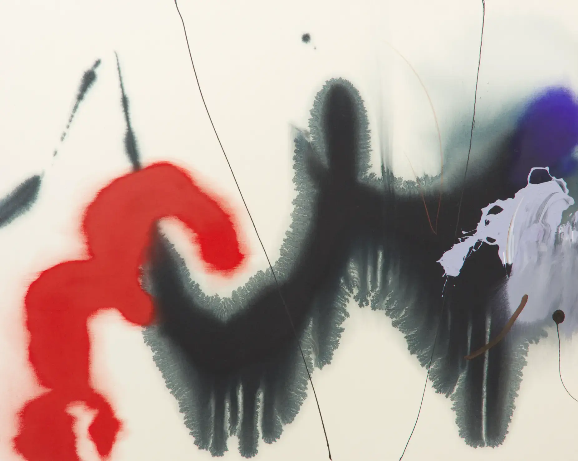 Hier sehen wir das Kunstwerk "At All" in der Technik " Acryl auf Leinwand" aus dem Jahr 2025 der Berliner Künstlerin "Helen Hu", vertreten durch die zeitgenössische Hamburger Kunstgalerie "Galerie von Wegen" mit Sitz im Levantehaus in den Mönckebergstraße 7. 