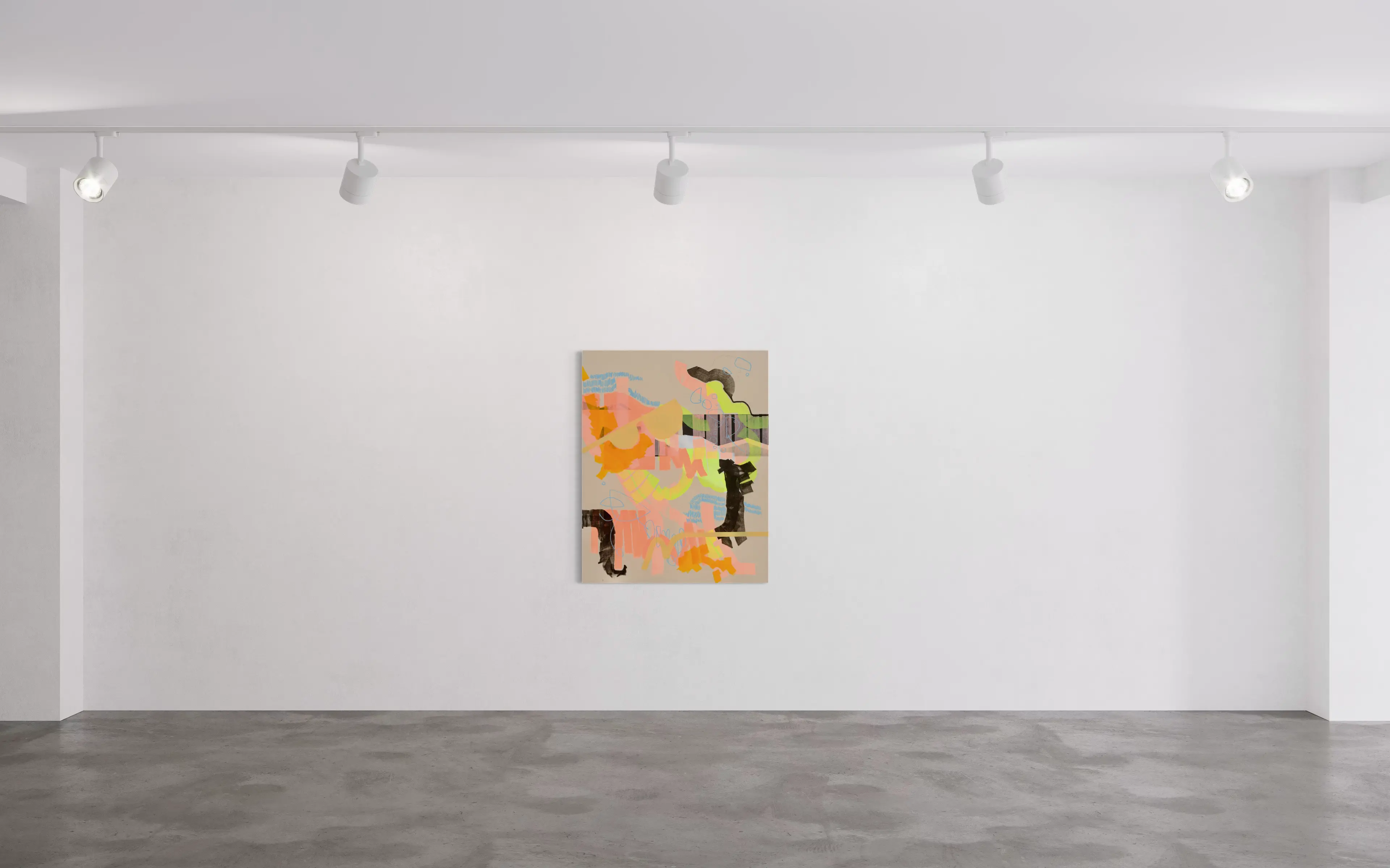 Hier sehen wir das Kunstwerk "Reunion" in der Technik "Acryl, Acrylmarker und Bleistift auf Leinwand" aus dem Jahr 2024 der Berliner Künstlerin "Susanne Bonowicz", vertreten durch die zeitgenössische Hamburger Kunstgalerie "Galerie von Wegen" mit Sitz im Levantehaus in den Mönckebergstraße 7. 