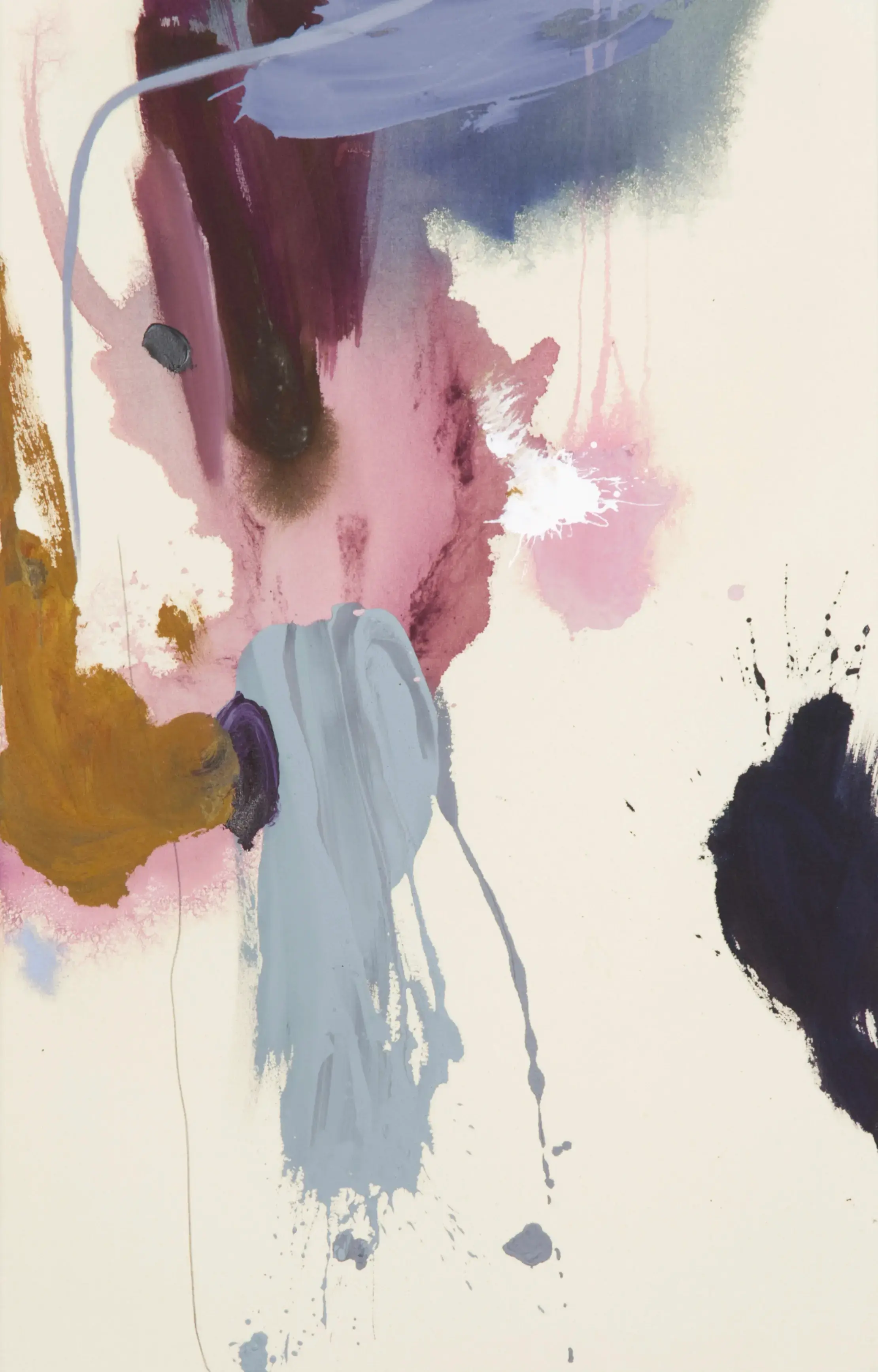 Hier sehen wir das Kunstwerk "What Passes Through" in der Technik "Acryl auf Leinwand" aus dem Jahr 2026 der Berliner Künstlerin "Helen Hu", vertreten durch die zeitgenössische Hamburger Kunstgalerie "Galerie von Wegen" mit Sitz im Levantehaus in den Mönckebergstraße 7. 