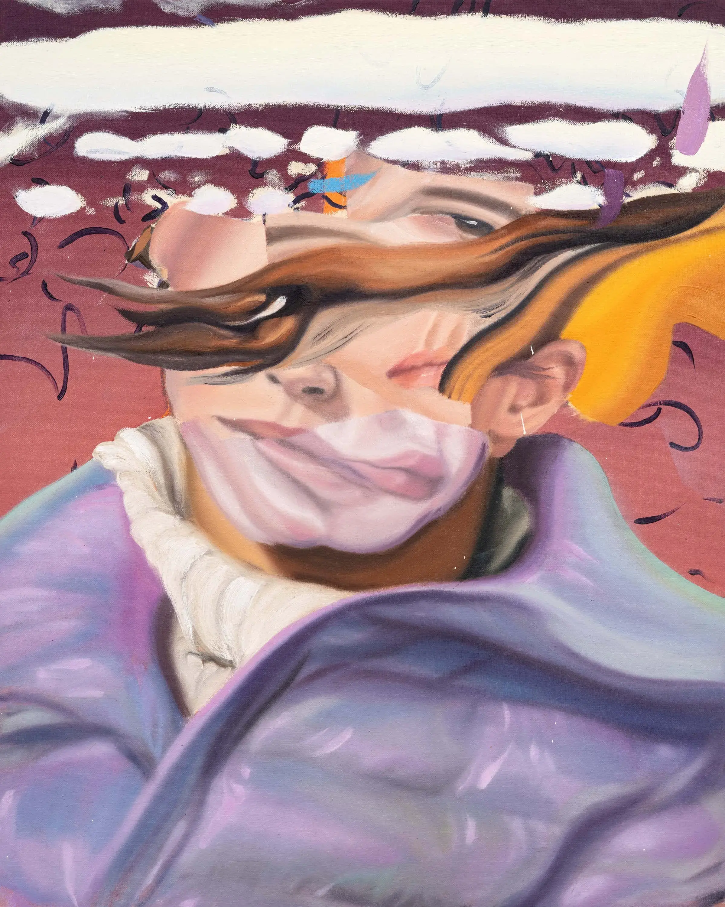 Hier sehen wir das Werk "End of season (so honest and so perfect)" aus dem Jahr 2023 des Leipziger Künstlers "Johannes Daniel", vertreten durch die zeitgenössische Hamburger Kunstgalerie "Galerie von Wegen" im Levantehaus in den Mönckebergstraße 7. 